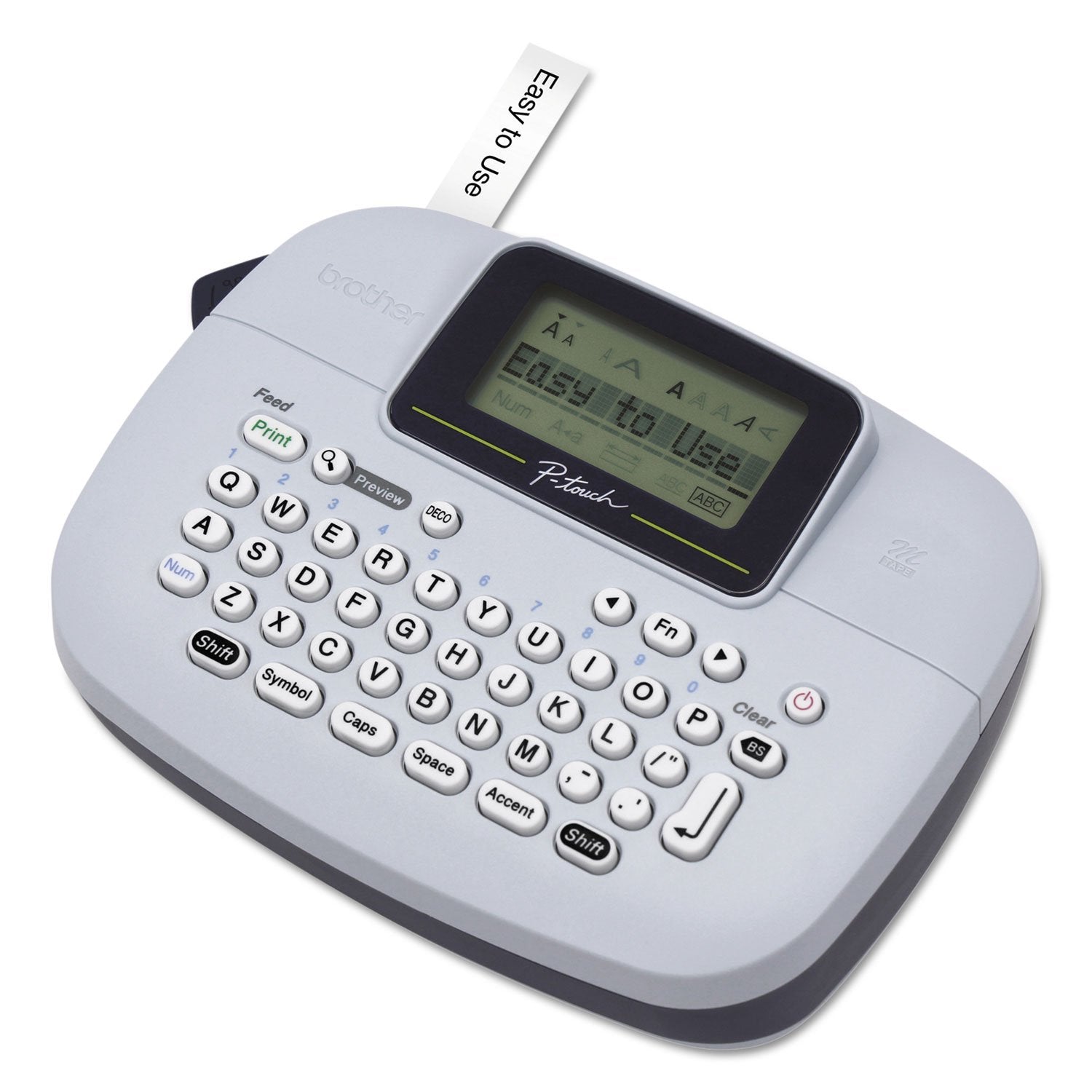 Brother P-Touch Professional Label Maker PTM95 with 9 Type Styles and 8 Deco Patterns for Small Business, Home Office Organization, and Storage Labels - Portable Handheld Design with QWERTY Keyboard