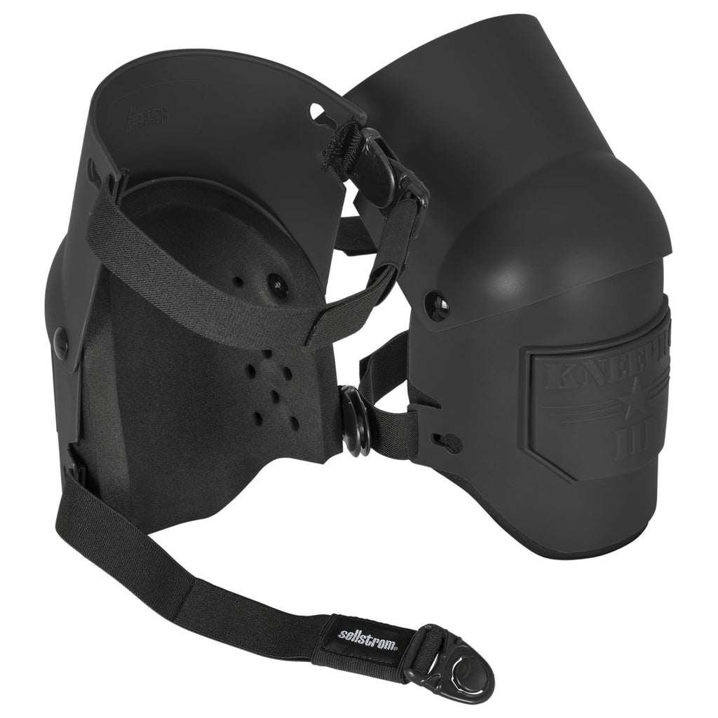 Sellstrom Rodilleras profesionales Ultra Flex III KneePro para hombres y mujeres con amortiguación de espuma de triple capa, carcasa exterior de servicio pesado, clips de velocidad - para trabajos de