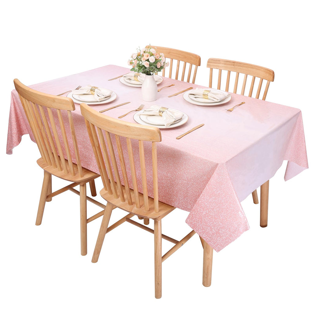 Kesfey 3 Packs Black and White Horizontal Striped Table Cloth 54 x 108 Inch Classic Black Stripe Tablecloths Disposable Plastic Stripe Table Covers Waterproof Picnic Tablecover for Halloween Party