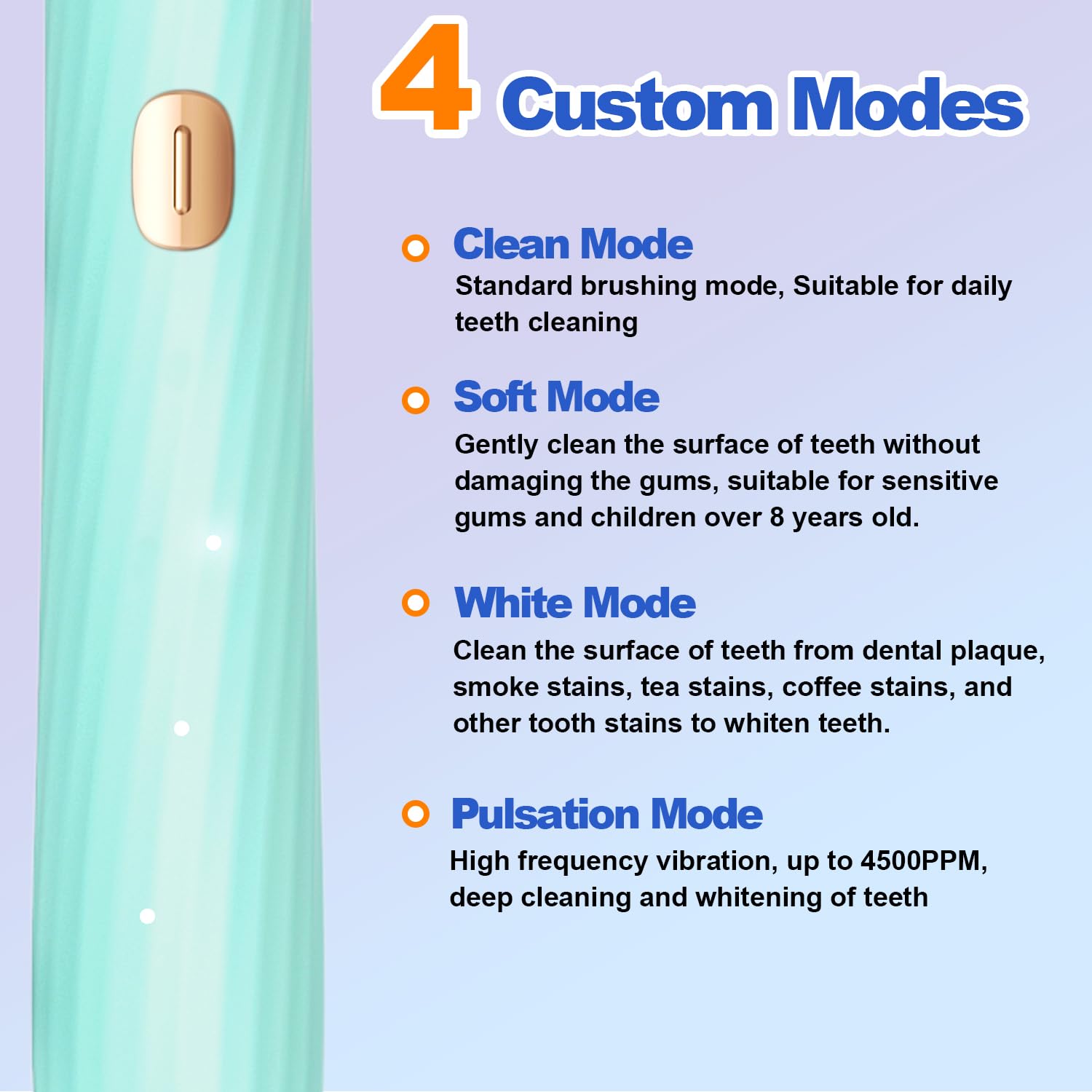 FXQQZZ Electric Toothbrush for Adults and Kids, with Tongue Scraper and Travel Case, 8 Brush Head, Smart Timer & 4 Modes Rechargeable Toothbrush, 42000 VPM Deep Clean, One Charge Last 90 Days - Black