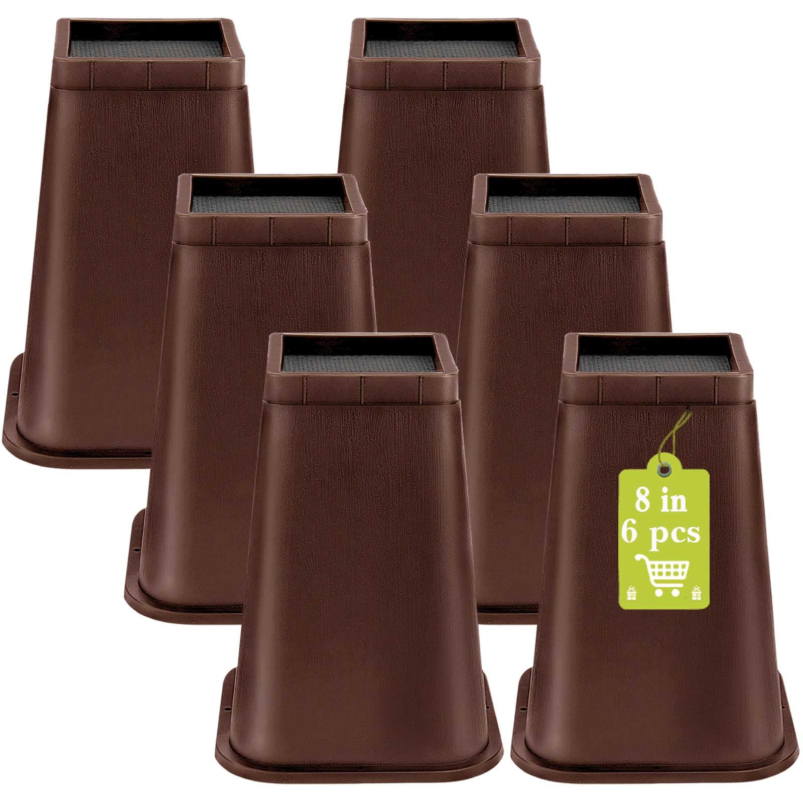 12 Pack Furniture Risers 1 Inch, Adjustable Bed Risers Heavy Duty for Table Desk Couch Chair Sofa Cabinet Bed Frame Dorm, Square Stackable Table Leg Risers Lift Height 1", 2" or 3", Black