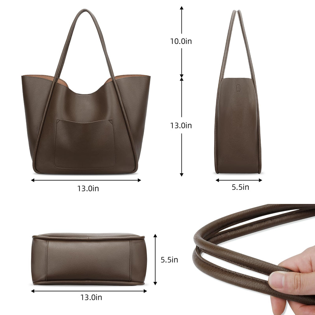 KKXIU Tote Bag for Women Vegan Leather Shoulder Purse Large Capacity Travel Bag