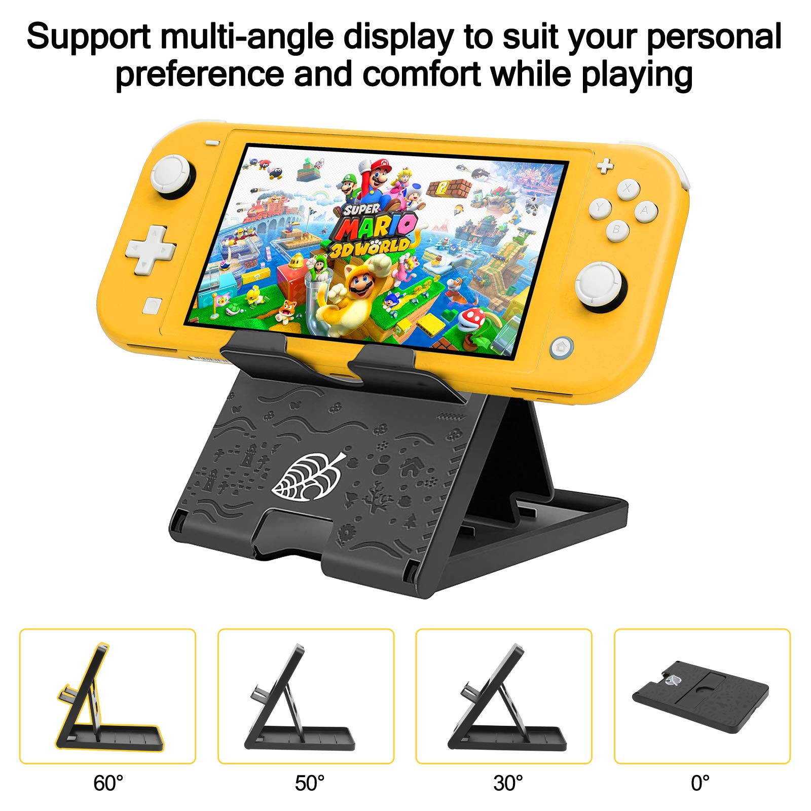 Switch Lite Accessories Bundle, Kit with Carrying Case,TPU Case Cover with Screen Protector,Charging Dock,Playstand, Game Card Case, USB Cable, Stylus,Thumb Grip Caps for Nintendo Switch Lite (Black)