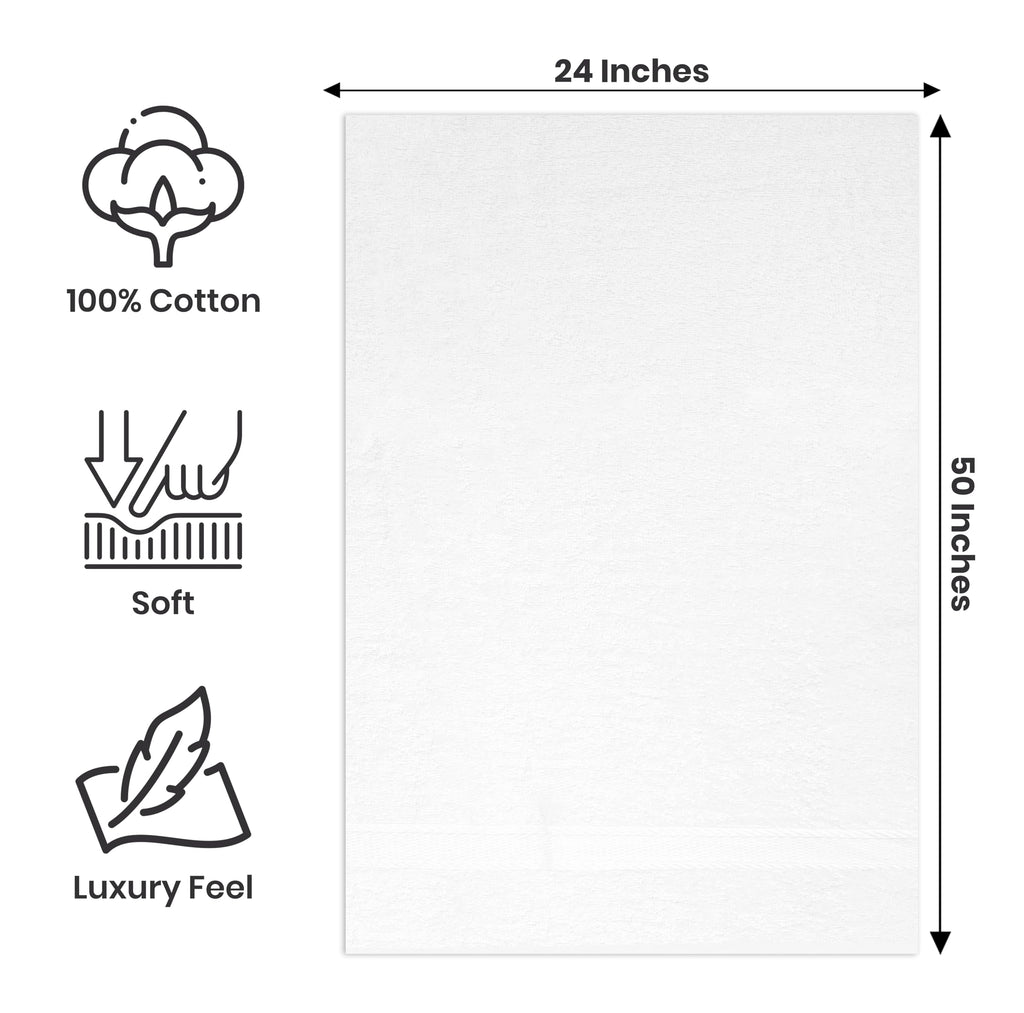 Medium Bath Towels Pack of 6 – 24x48 Inches – Soft, Quick Dry & Highly Absorbent – 100% Cotton Towels for Bathroom, Spa, Gym & Hotel – Aqua Blue