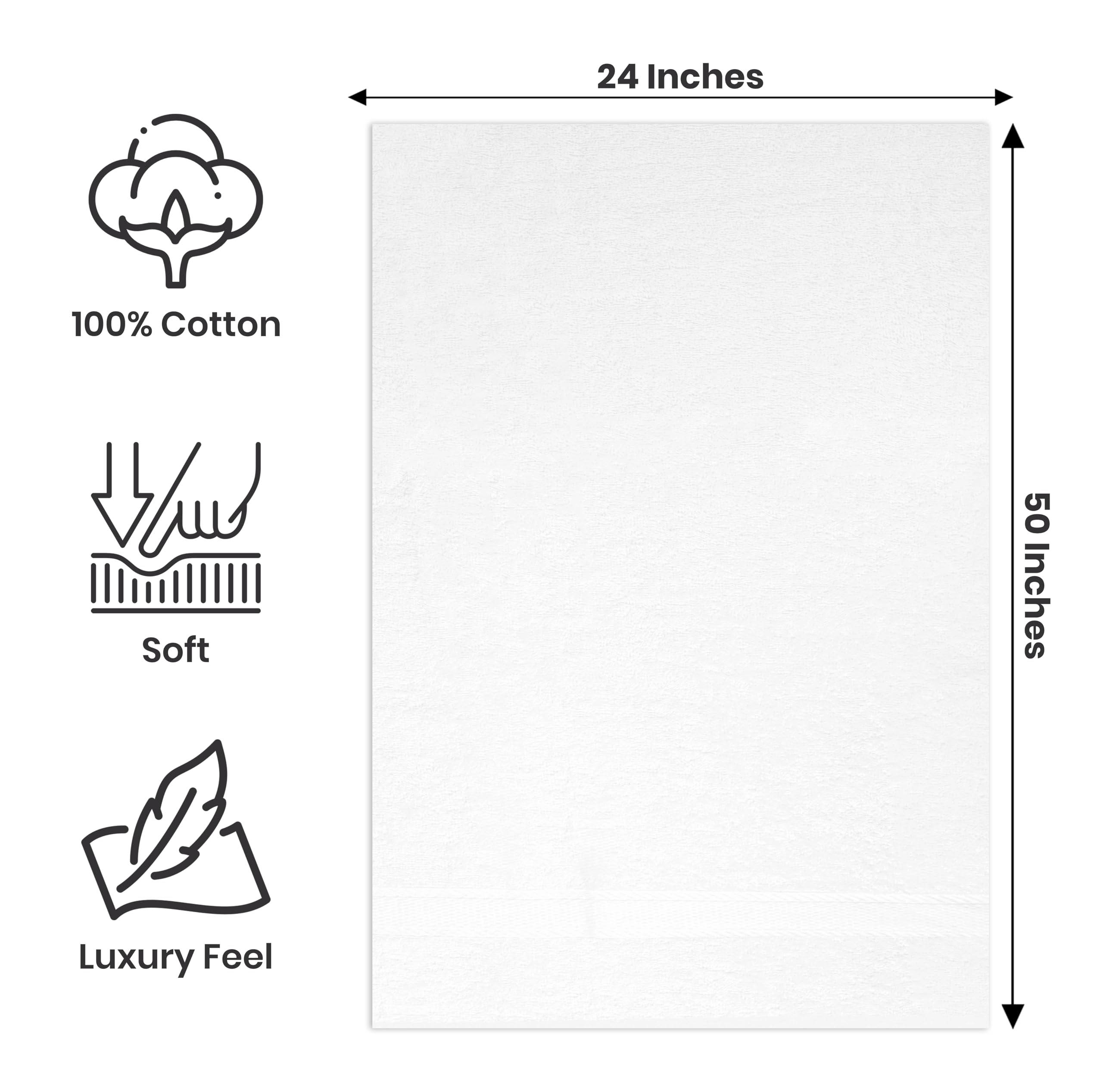 Medium Bath Towels Pack of 6 – 24x48 Inches – Soft, Quick Dry & Highly Absorbent – 100% Cotton Towels for Bathroom, Spa, Gym & Hotel – Aqua Blue