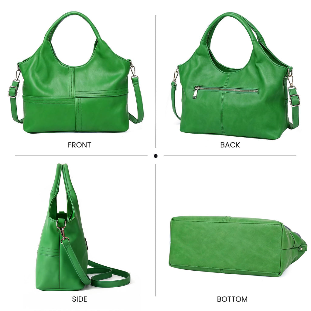 KOGTLA Medium Vegan Leather Purses for Women with Detachable Satchel Strap, Ladies Handbags, Tote Hobo Bags with Two-Handle
