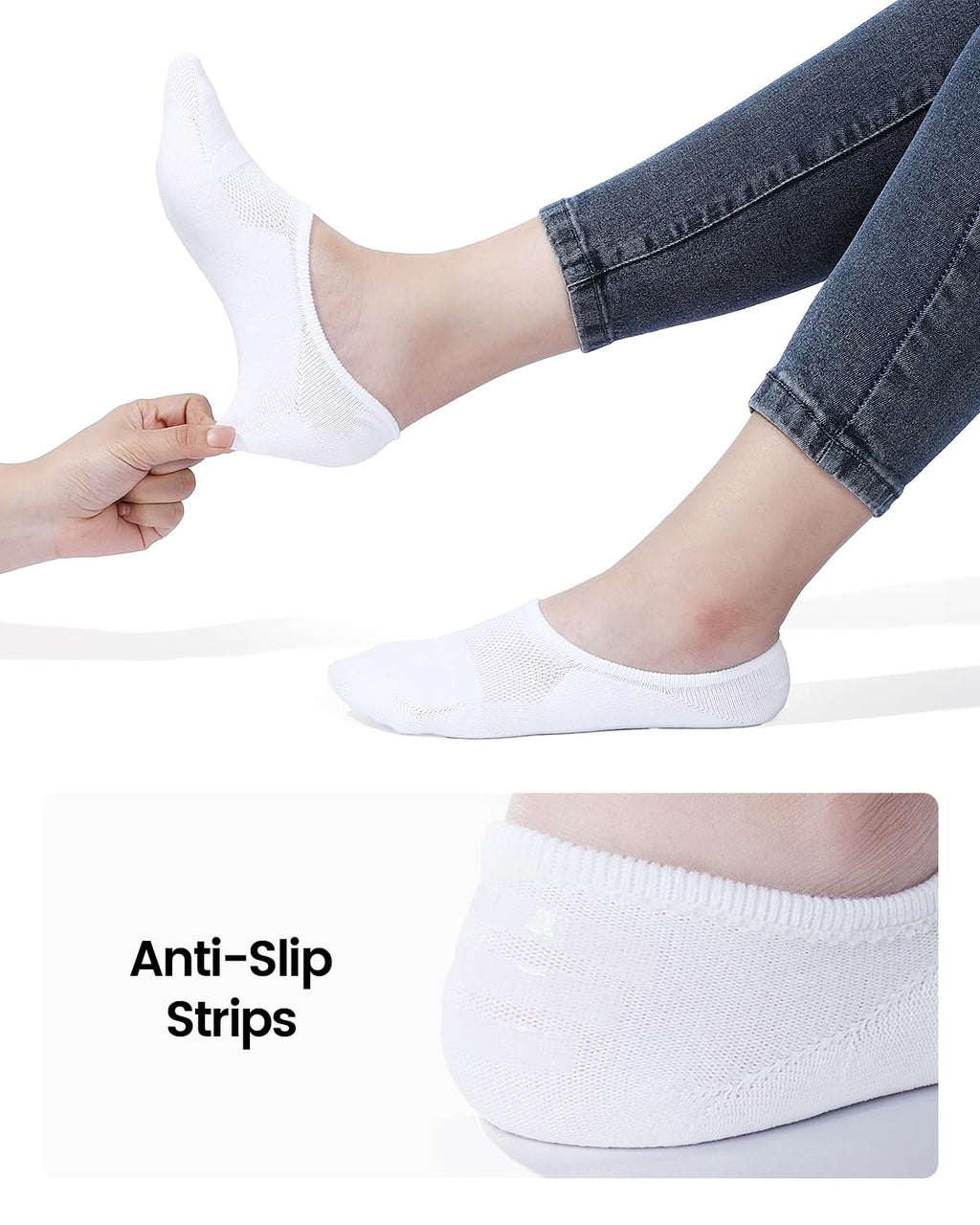 IDEGG No Show Socks Women 10 Pairs Low Cut Anti-Slid Novelty Athletic Casual Invisible Liner Socks