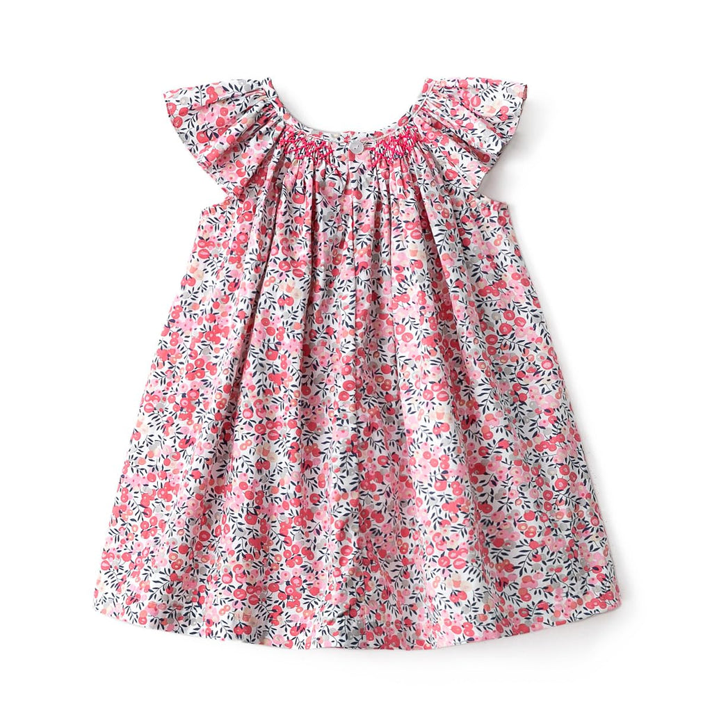 Simplee kids Baby Girl Smocked Dress Summer Casual Short Sleeve Dresses Floral Print Sundress Princess Dress for Toddlers