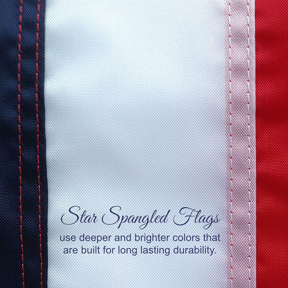 2x3 American Flags for Outside | 100% Made in USA American Flag 2x3, US Flag with Heavy Duty Nylon Built for Outdoor Home and Boat, Embroidered Stars, Sewn Stripes plus Quadruple Stitching on Fly End