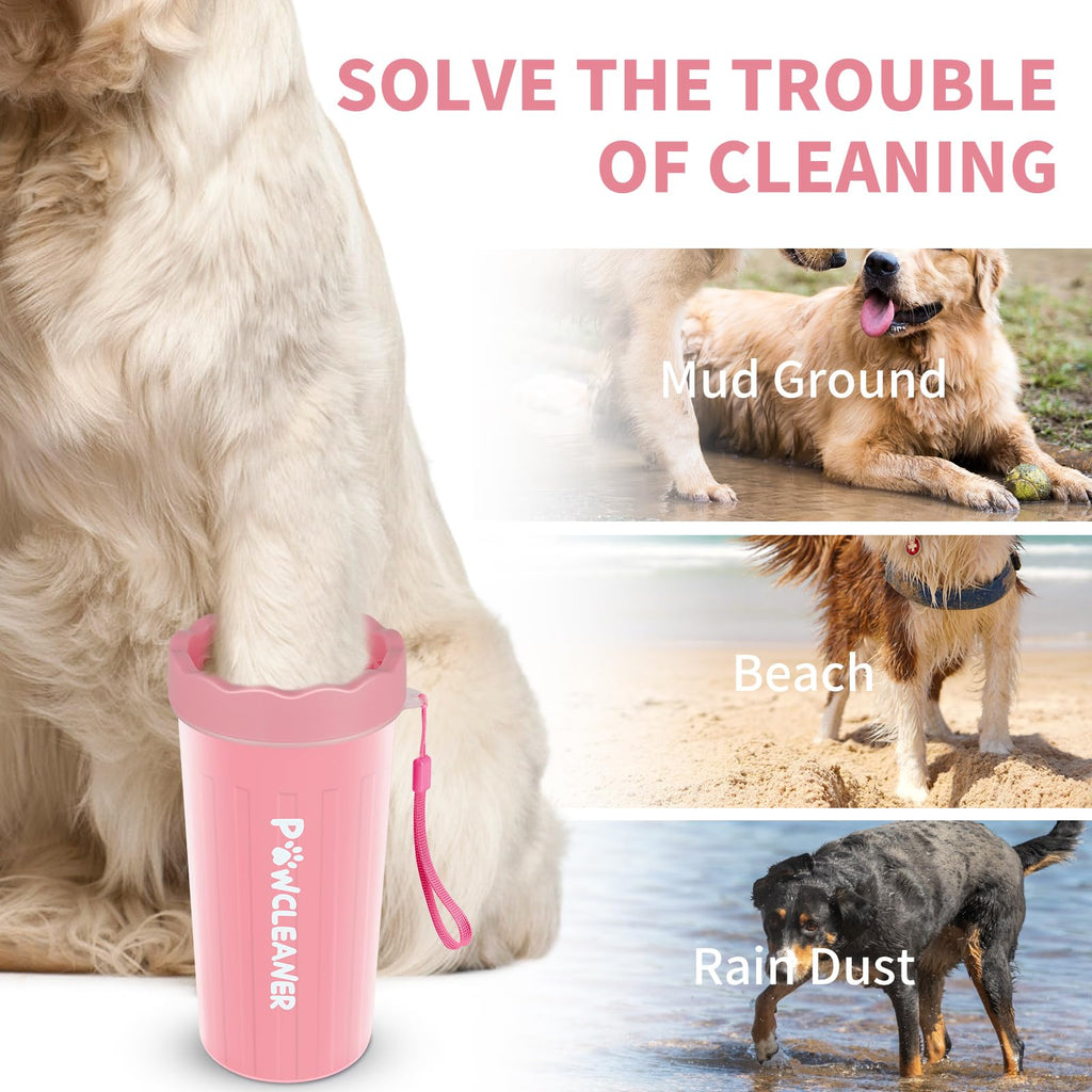 Professional 7 in 1 Dog Paw Cleaner for Dogs & Cats - Includes 1 Portable Paw Washer, 1 Bath Brush, 2 Dog Toothbrushes and 3 Absorbent Towels Note: Fits Paws up to 2 Inches Wide (Small, Black)