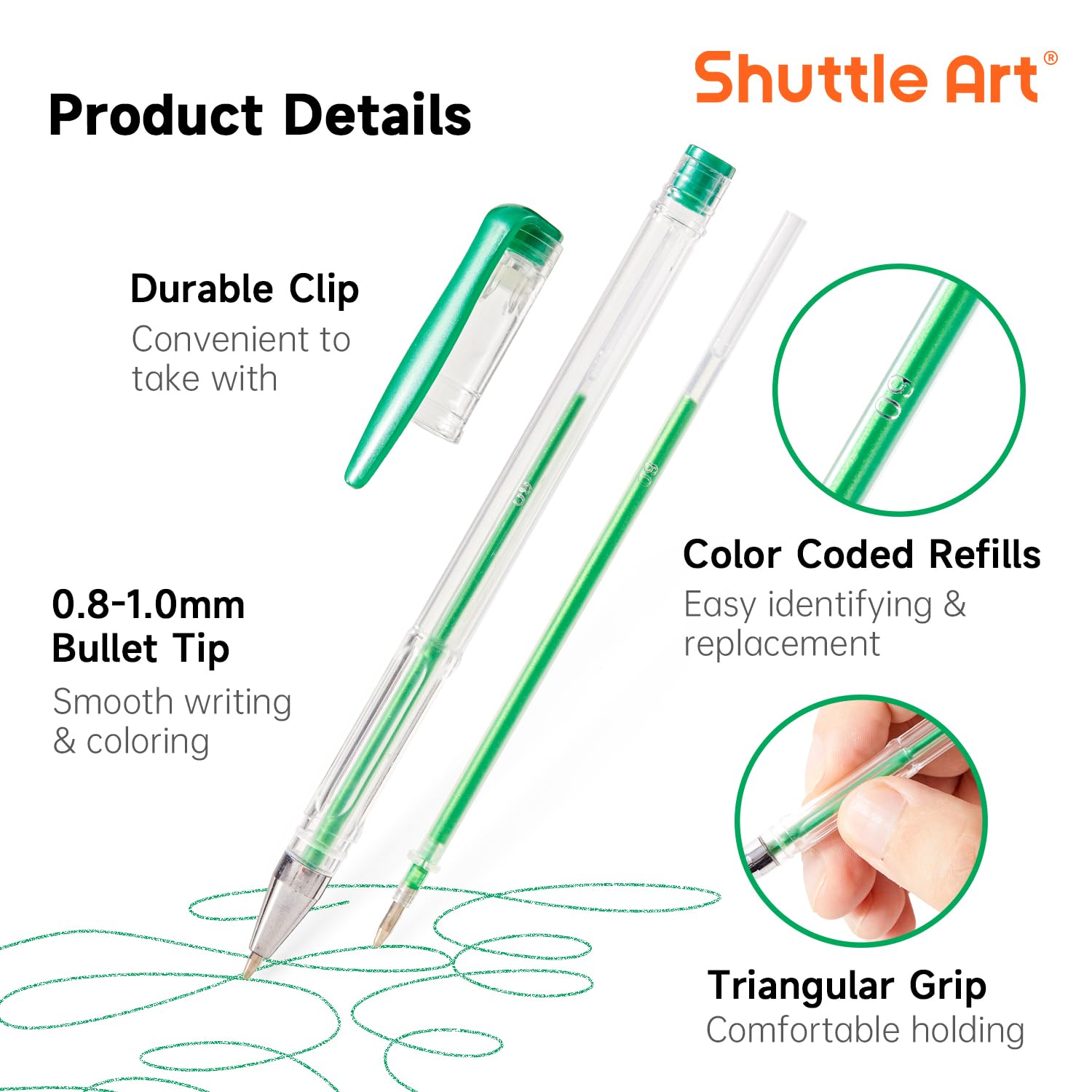 Shuttle Art Pastel Gel Pens, 24 Pastel Milky Colors Gel Pen for Black Paper, Adults Coloring Books Drawing Doodling Crafts Scrapbooking Journaling