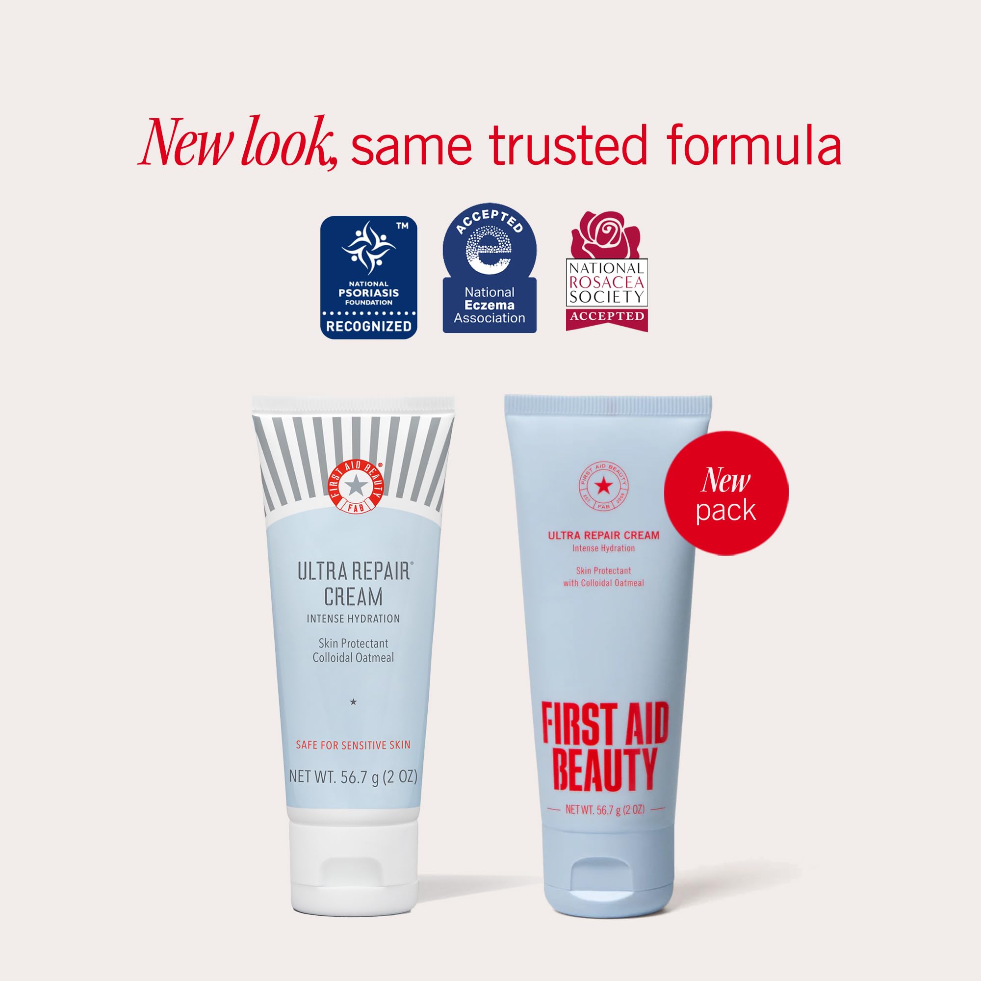 First Aid Beauty Ultra Repair Cream, Intense Hydration Face & Body Moisturizer with Colloidal Oatmeal, Helps Relieve Eczema, Dry Skin Barrier Repair, Fragrance Free