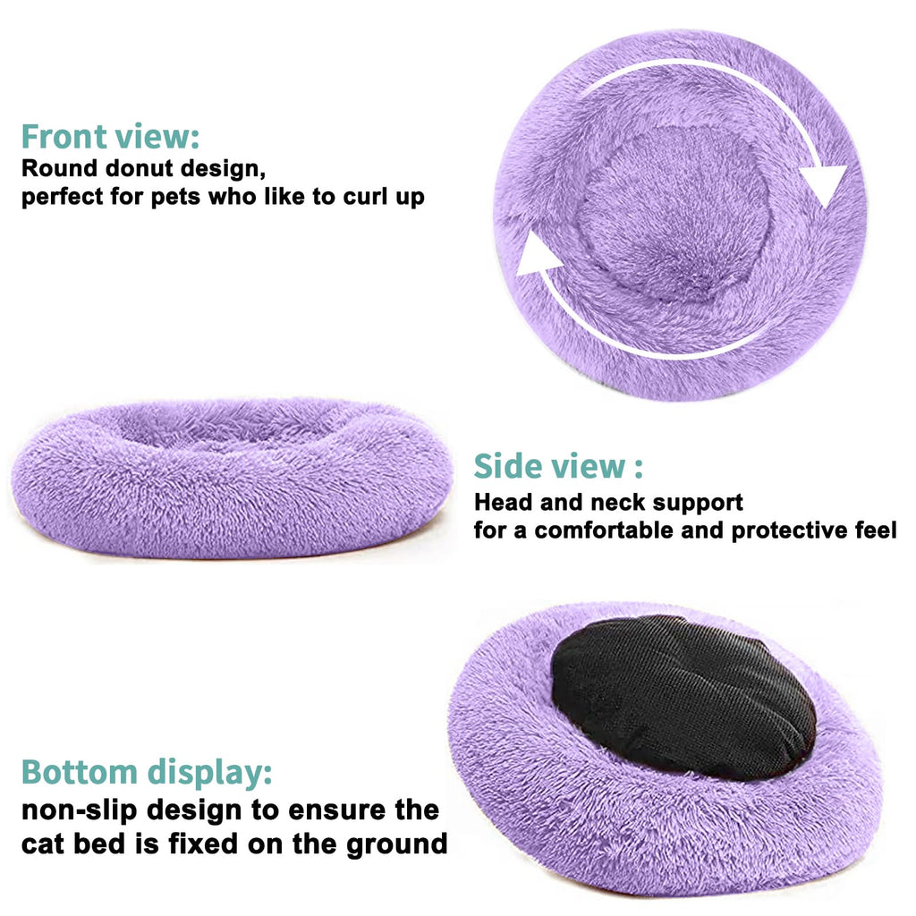 Nisrada Cat Beds for Indoor Cats,15.7 Inch Small Cats Beds, Washable-Round Pet Bed for Puppy and Kitten with Slip-Resistant Bottom