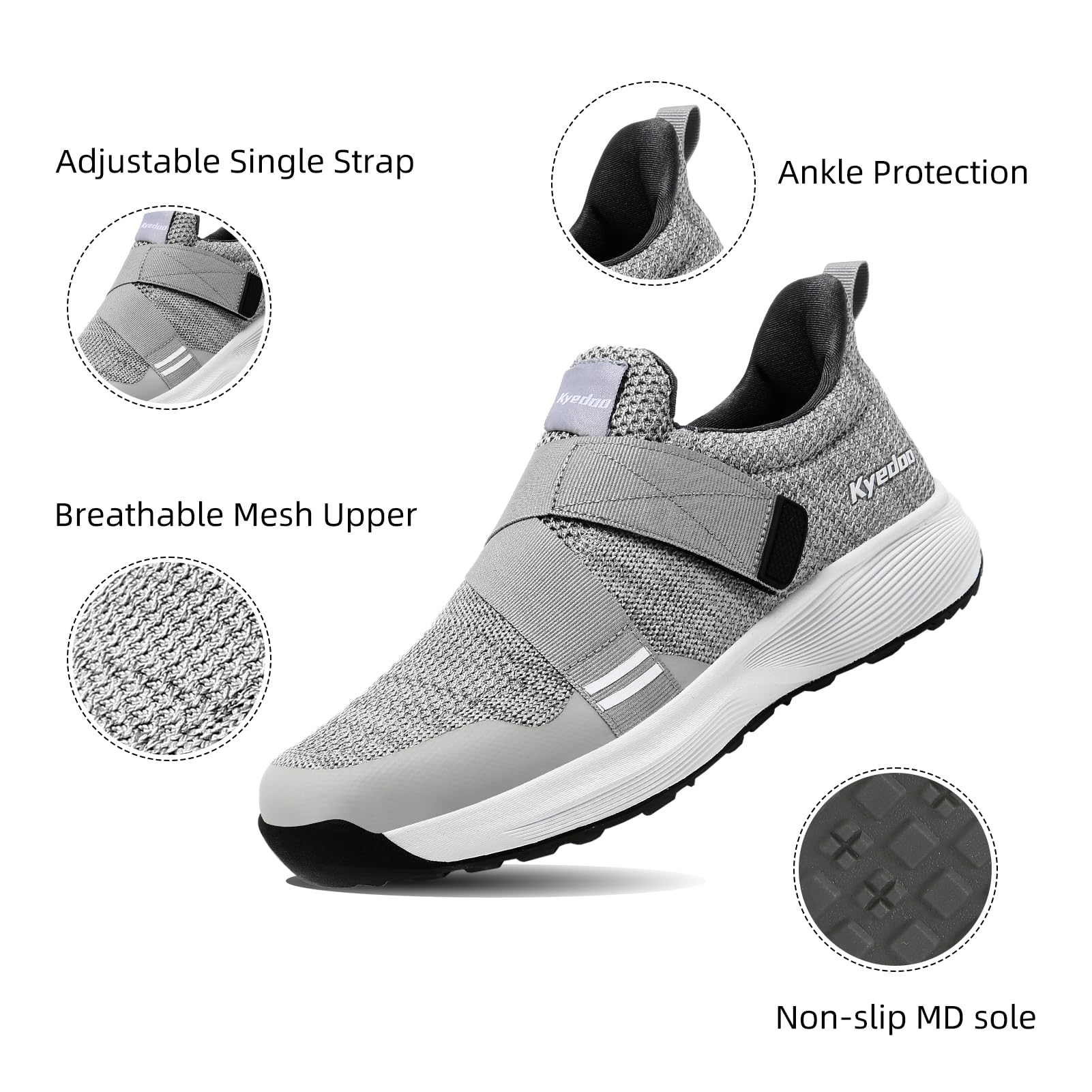 Kyedoo Men‘s Indoor Cycling Shoes Compatible with SPD Cleats, Comfortable Walkable Bike Shoes, Cleats Included