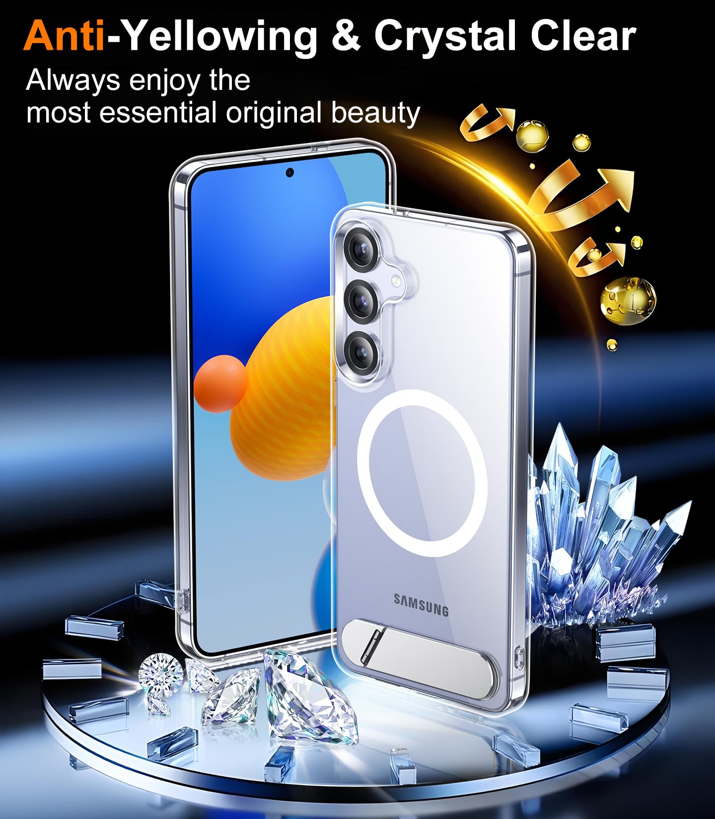 for Samsung Galaxy Z Fold 8 Case,[Compatible with MagSafe][Built-in HD Screen Protector & Kickstand][Hinge Protection]Translucent Matte Full-Body Shockproof Phone Case for Galaxy Z Fold 8,Black