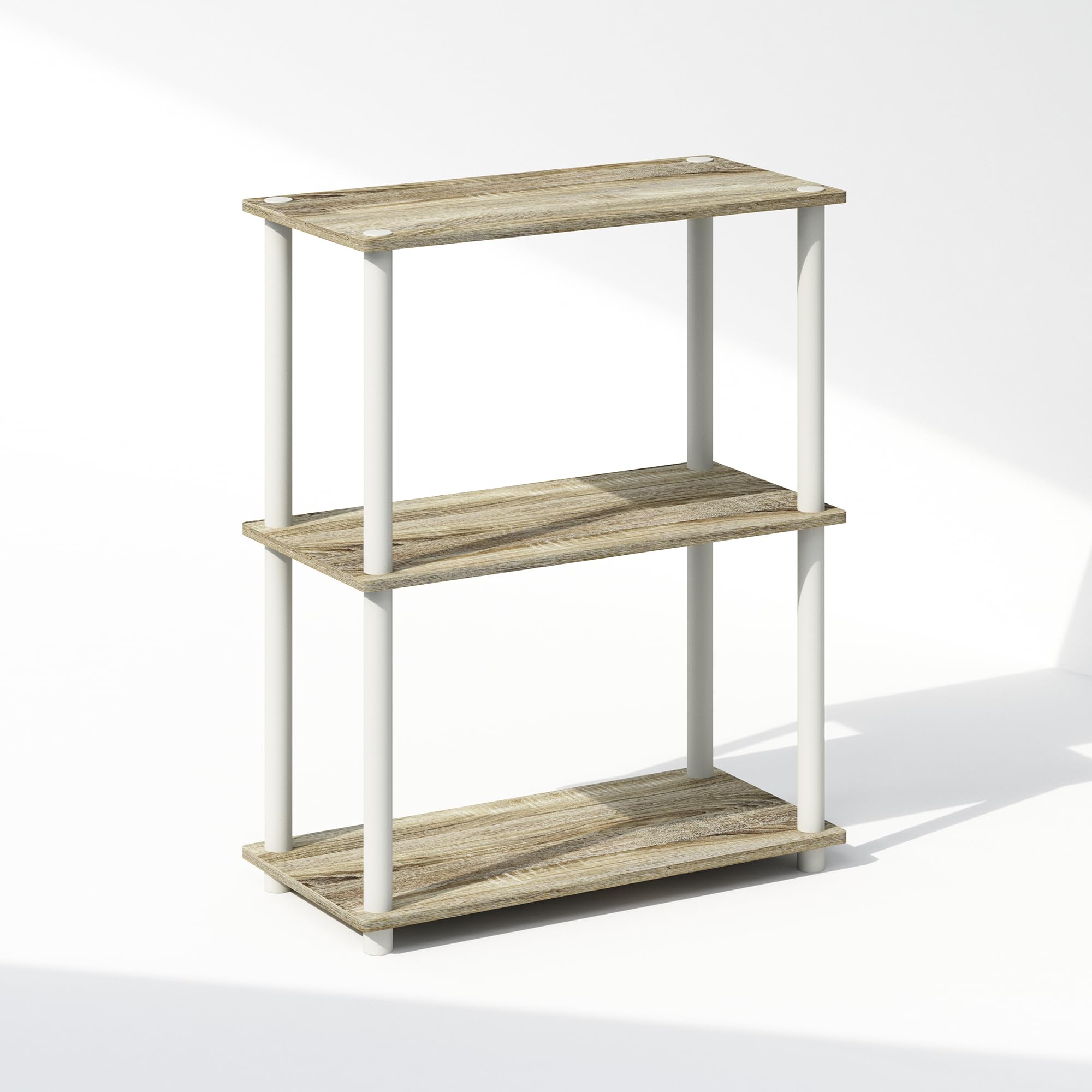 Furinno Turn-N-Tube Book Shelf, 4-Tier Bookshelf, Bookcase with Multipurpose Compact Display Rack, 11.6 x 23.6 x 43.2, for Living Room, Bedroom, Home Office, Americano/Black