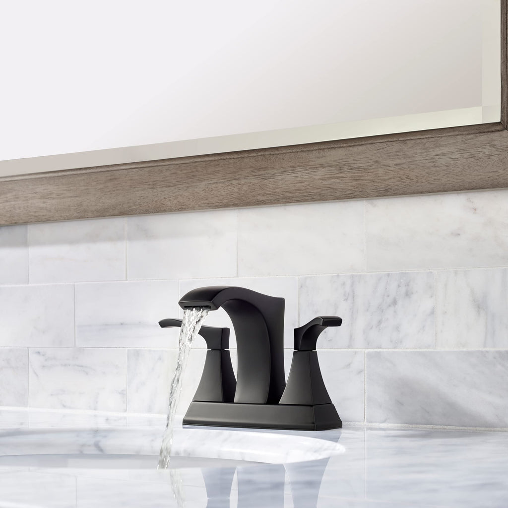 Pfister Venturi Bathroom Sink Faucet, 8-Inch Widespread, 2-Handle, 3-Hole, Brushed Gold Finish, LF049VNBG