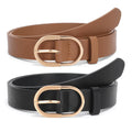 JASGOOD Women’s Leather Belts for Jeans Pants Fashion Ladies Belt with Gold Buckle