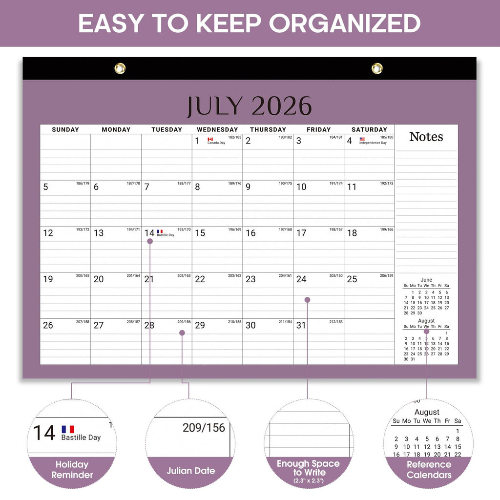 Desk Calendar 2026-2027, 21-Month Calendar Runs Until June 2027, Large 17" x 12" Monthly Desktop & Wall Calendar for Home & Office - Floral