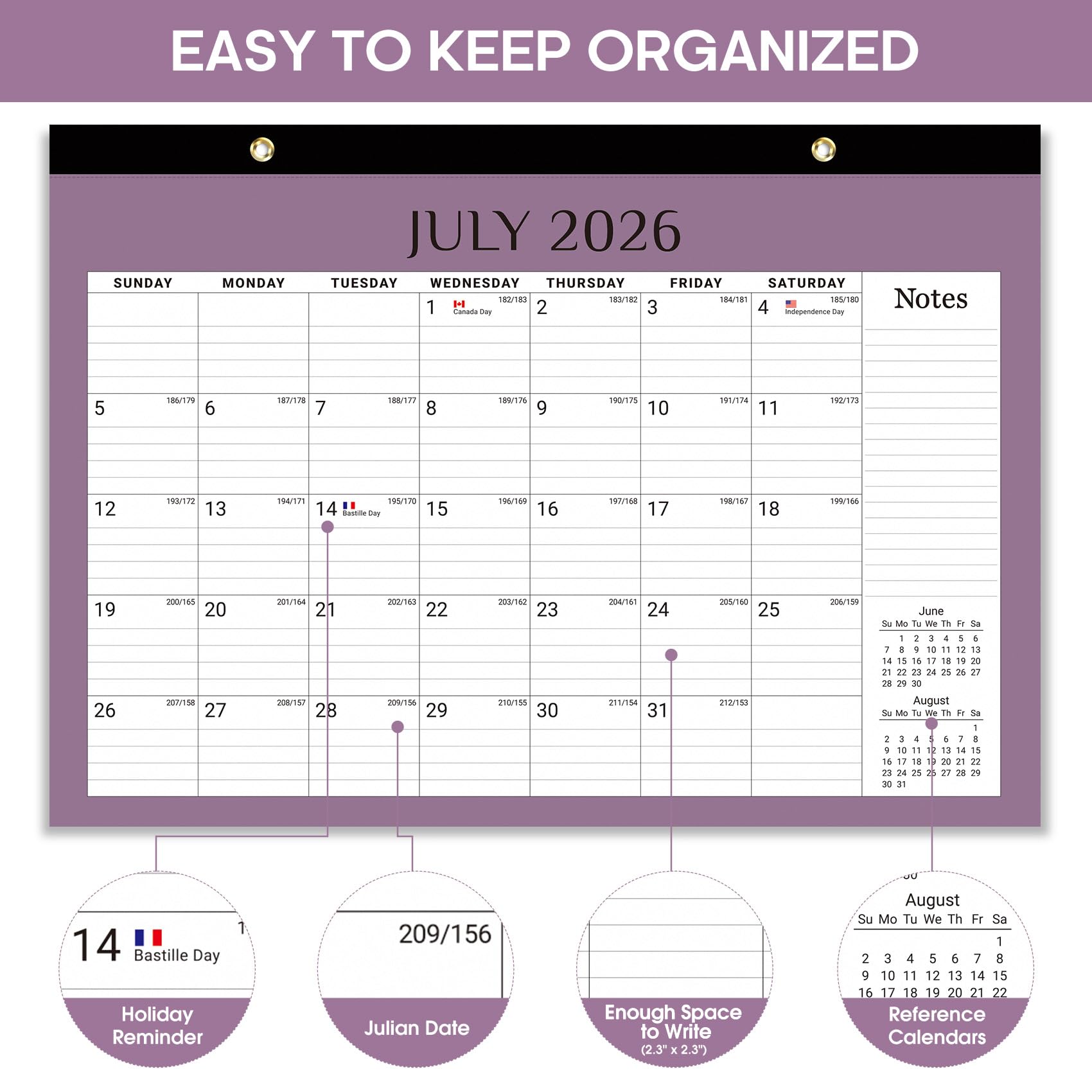 Desk Calendar 2026-2027, 21-Month Calendar Runs Until June 2027, Large 17" x 12" Monthly Desktop & Wall Calendar for Home & Office - Floral
