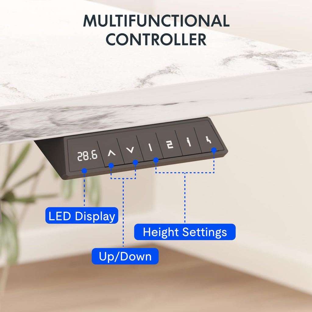 FLEXISPOT EN2 Whole-Piece Standing Desk with Clamp Power Strip, 40 x 24'' Electric Stand Up Height Adjustable Desk with Cable Management (Black Frame + 40" Black Top)