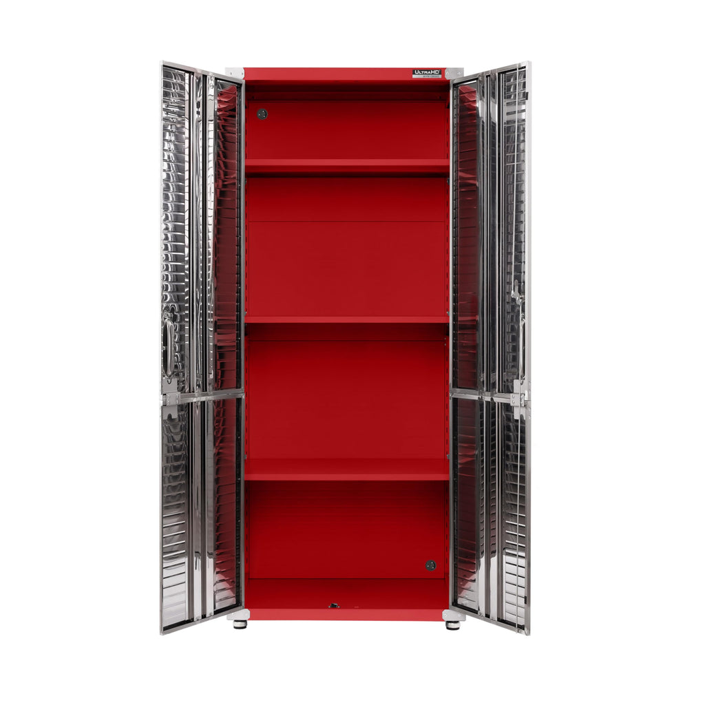 Seville Classics UltraHD Solid Steel Lockable Metal Storage Cabinet Locker Organizer, w/Adjustable Shelves for Garage, Warehouse, Office, Classroom, Granite, 30" W x 18" D x 72" H