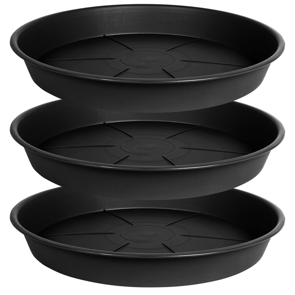 OVZILKI 6 Pack of Plant Saucer Tray 4 6 8 10 12 14 17 19 22 25 inch, Heavy Duty Plastic Pot Plant Drip Trays Saucers for Indoors Outdoor, Plant Water Tray for Planters 3-5" (4", Beige)