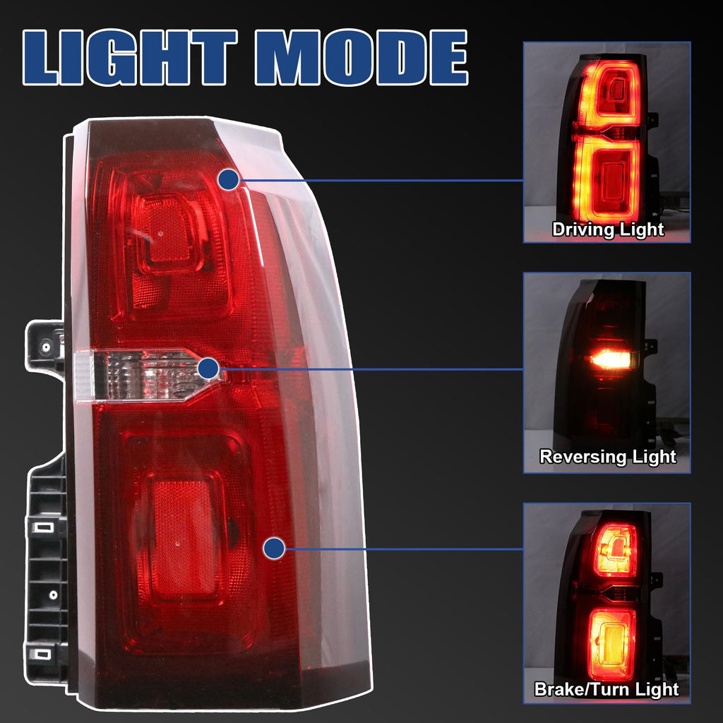 Tail Light Assembly Compatible with Chevy Tahoe Suburban 2015 2016 2017 2018 2019 2020 LED Brake Lamp Left Driver Side # 84467058 GM2800264