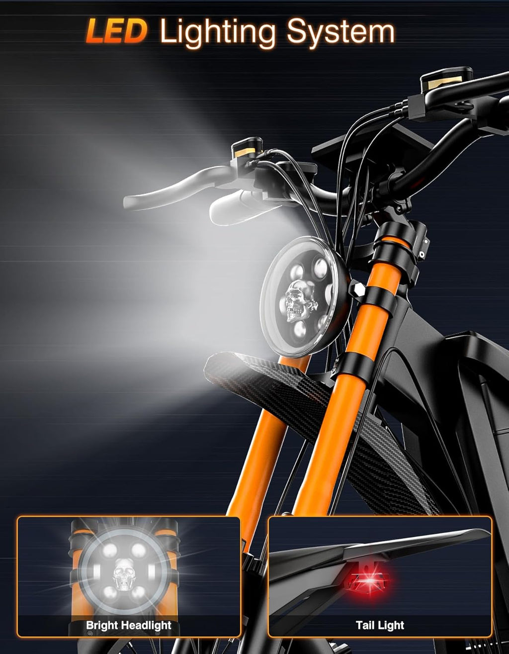 ASKGO Electric Dirt Bike, 4500W Peak Motor, 65KM/H Fast Electric Bike, 48V 25Ah Battery,160KM, Hydraulic Brakes, Full Suspension, 7-Speed Gear, 5 PAS Mode, 16" Off-Road E-Bike for Adults & Teens