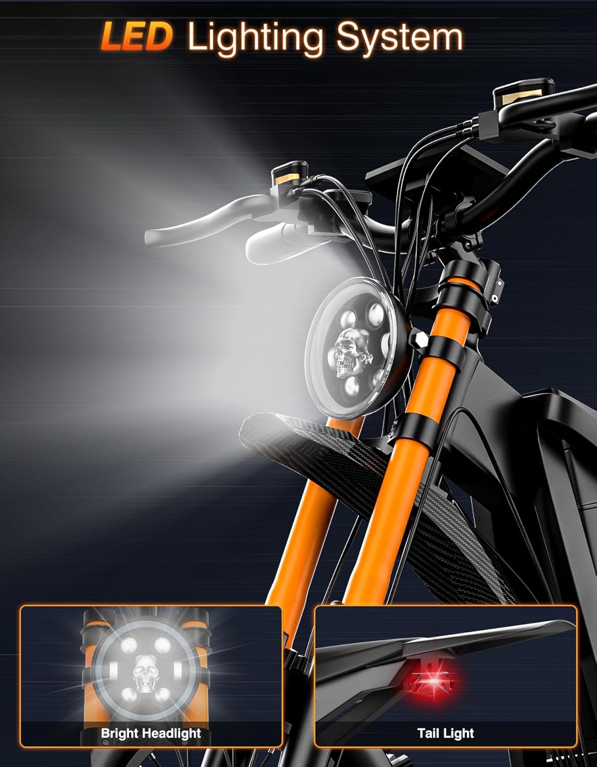 ASKGO Electric Dirt Bike, 4500W Peak Motor, 65KM/H Fast Electric Bike, 48V 25Ah Battery,160KM, Hydraulic Brakes, Full Suspension, 7-Speed Gear, 5 PAS Mode, 16" Off-Road E-Bike for Adults & Teens