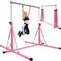 FC FUNCHEER Gymnastics Bar for Kids Ages 3-15, 35" to 60" Adjustable Height, 4FT Wide Base - Professional Kip Bar with 360° Stability & Fiberglass Crossbar, Easy Fold&Solid Design for Home Training