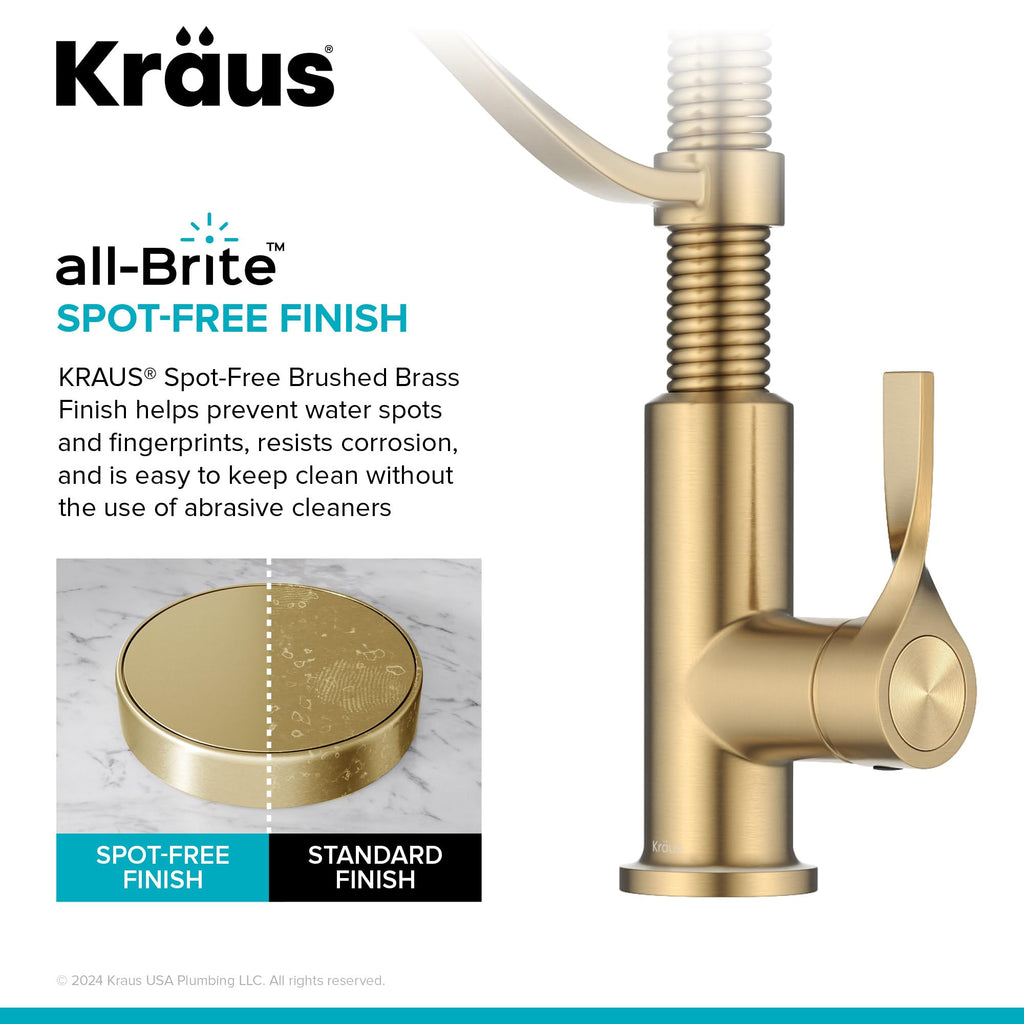 KRAUS Torak Pull Down Kitchen Faucet in Matte Black with Commercial Style Spring Spout, 2 Function Sprayer, Pre-Attached Water Lines, and Mounting Hardware, KPF-2635MB