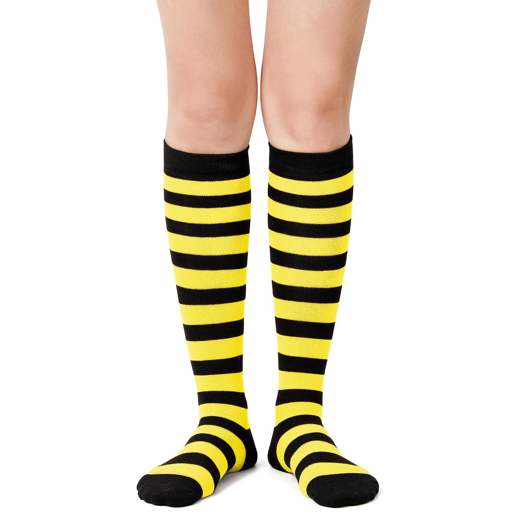 Century Star Knee High Striped Socks for Women - Long Thin Tube Sports Thigh High Socks Tall Stockings