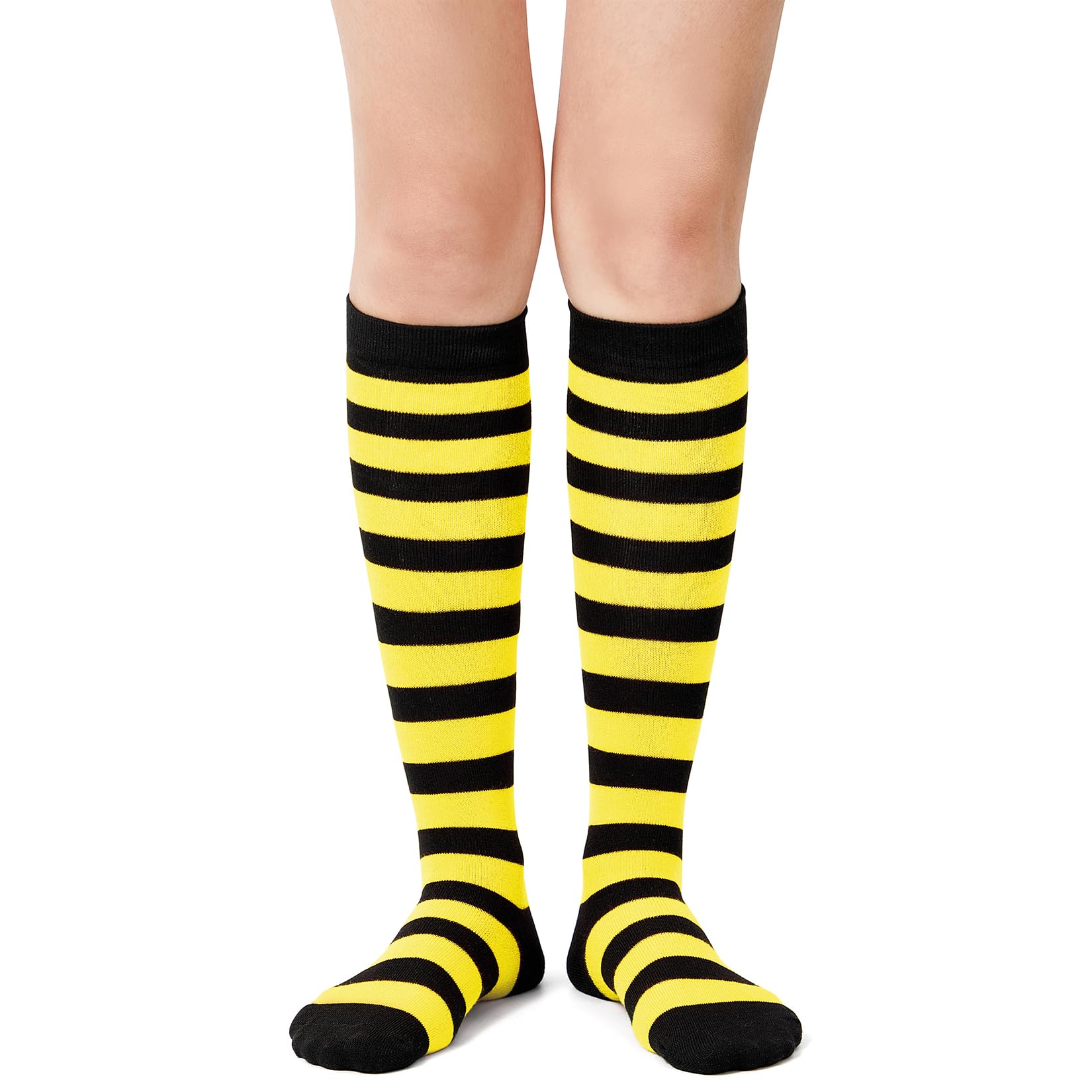 Century Star Knee High Striped Socks for Women - Long Thin Tube Sports Thigh High Socks Tall Stockings