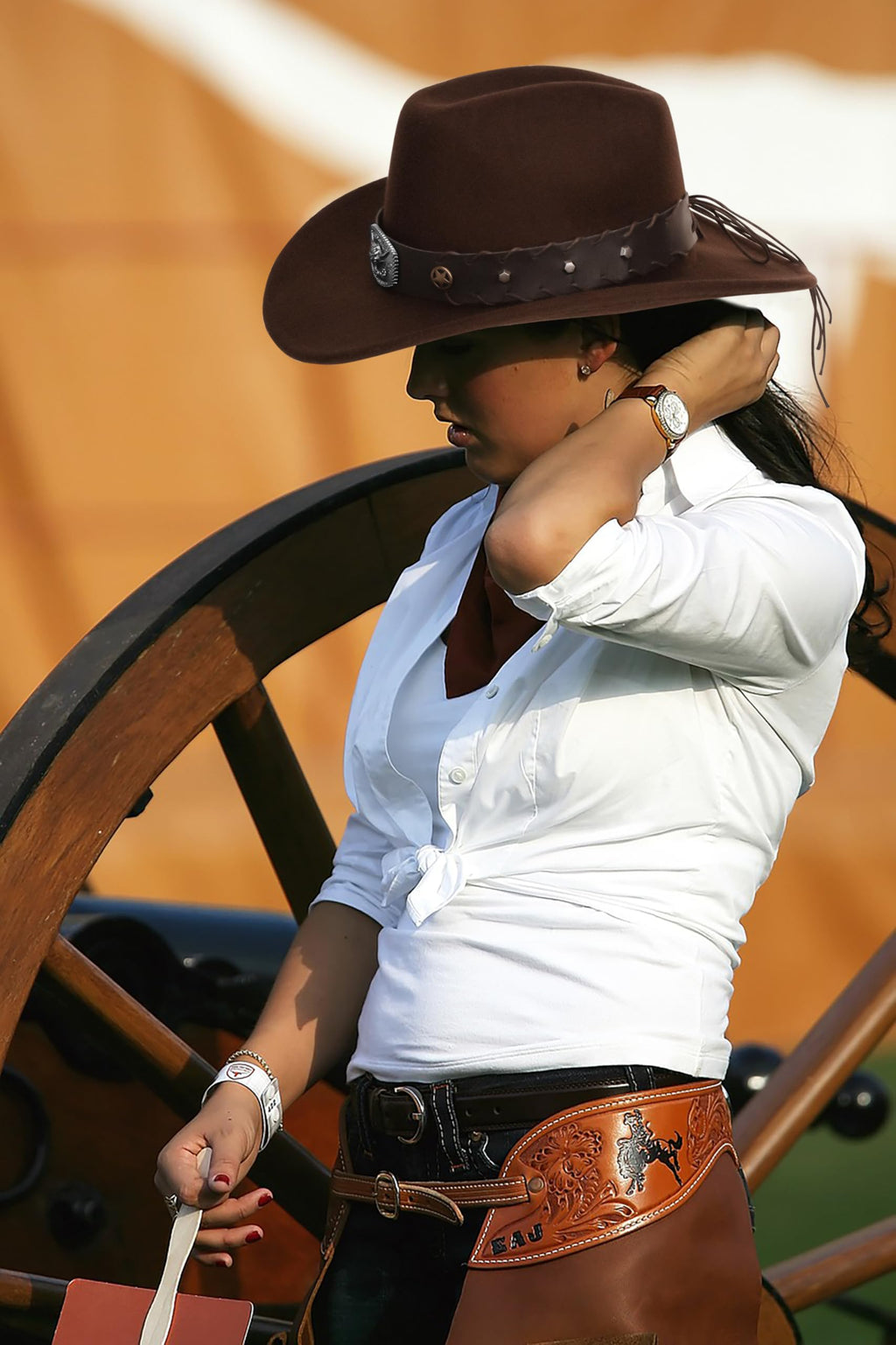Vintage Western Cowboy Hat for Men Women - Wide Brim Cowgirl Fedora Hats with Braided Rope Band M