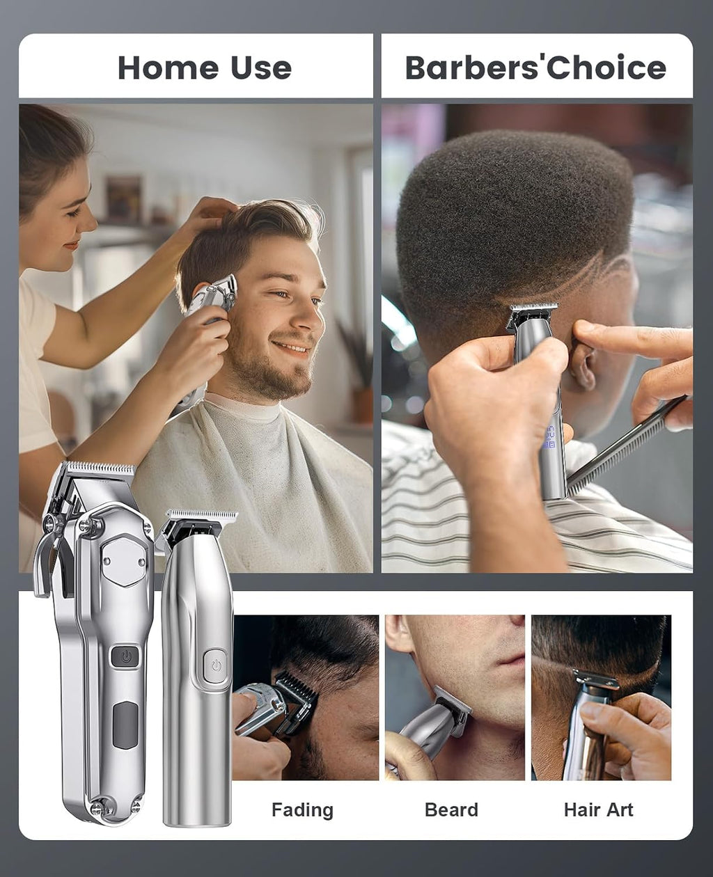 Romanda Clippers and Trimmers Set, Hair Clippers for Men Cordless,Mens Clippers and Grooming Set,Barber Clippers Set | 7000rpm Powerful Cut,Long Battery Life,Waterproof,Durable Stainless Steel Blades,LED Disaplay,12pcs Guide Combs