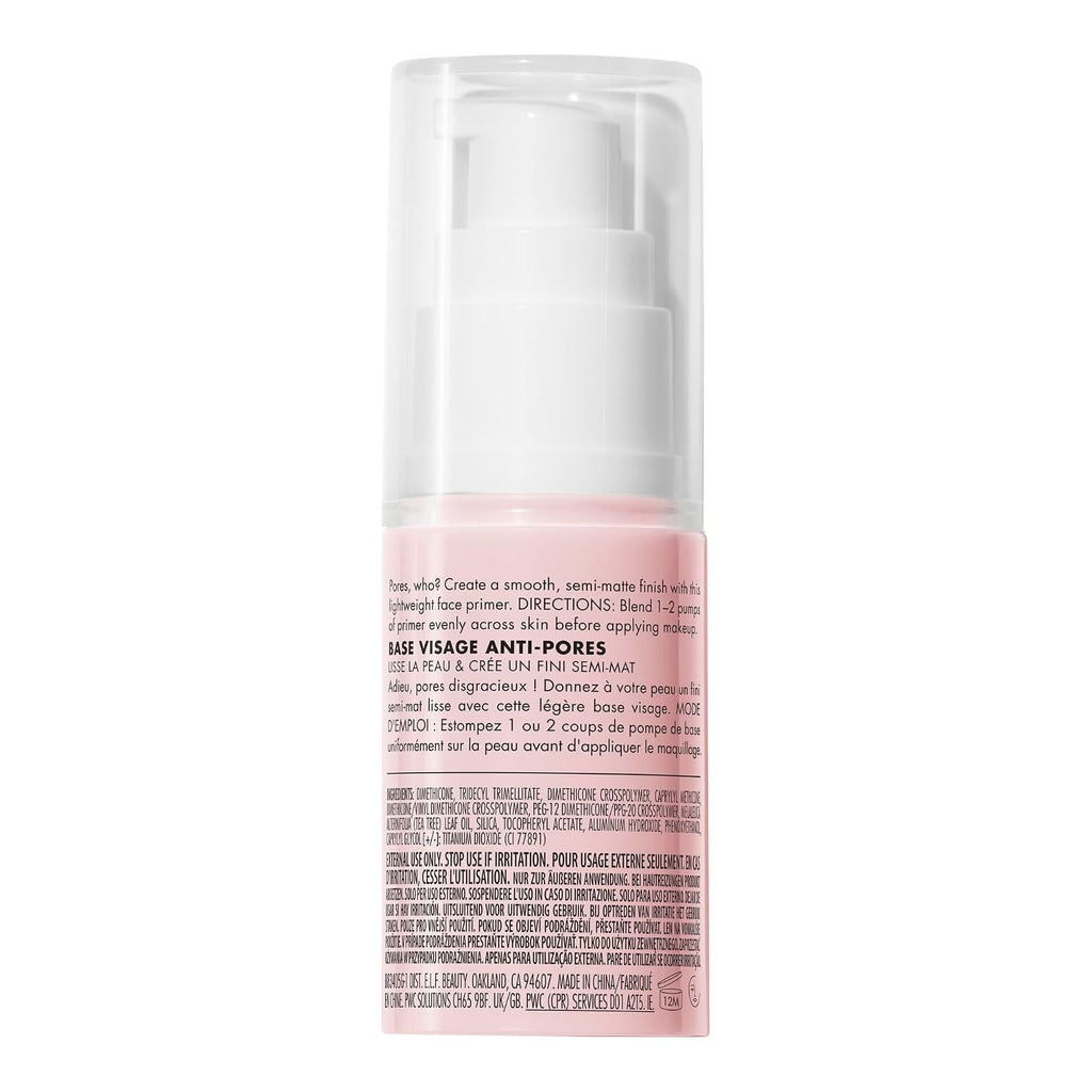e.l.f. Poreless Face Primer, Skin-Smoothing Matte Makeup Base, Minimizes Pores & Fine Lines, Long-Lasting Foundation Primer with Tea Tree & Vitamins A & E, Vegan & Cruelty-Free