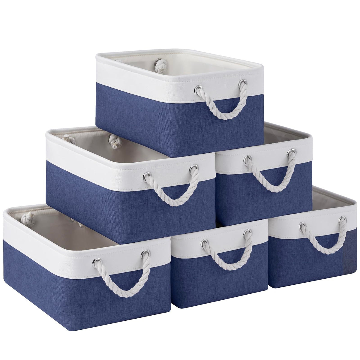 Storage Baskets for Shelves 11.8x7.9x5.2 Inch, Foldable Fabric Storage Bins with Handles, Small Storage Baskets for Organizing Closet, Office, Home Organization (1-Pack, Gray)