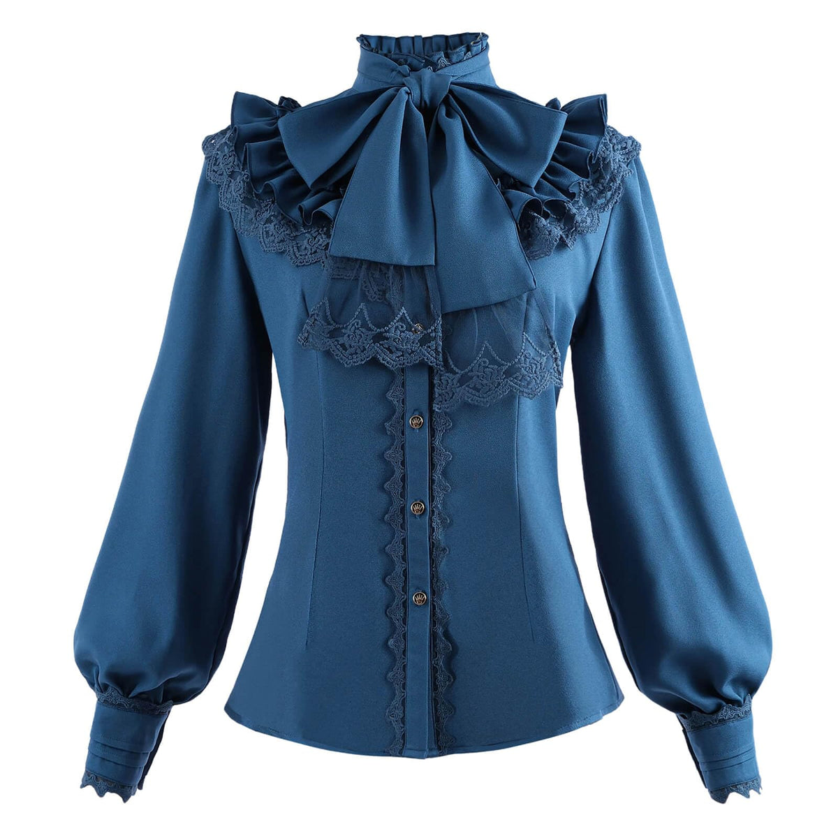Nuoqi Victorian Blouse Womens Gothic Shirt Vintage Long Sleeve Lotus Ruffle Tops