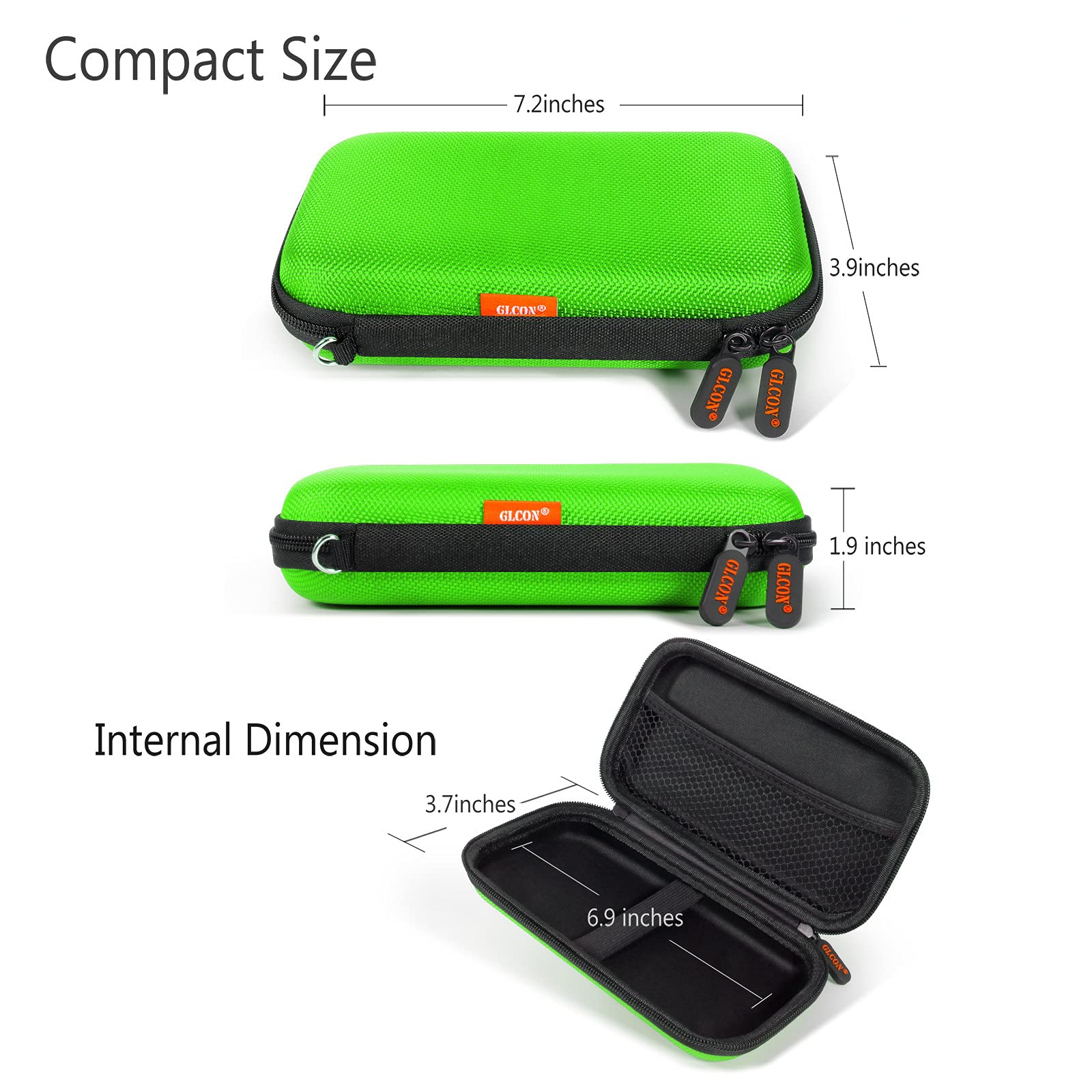 External Hard Drive Case - GLCON Shockproof EVA Carrying Case for WD My Passport Element Seagate Expansion Backup Toshiba 1TB 2TB 4TB - High Protection Portable Travel Electronic Power Bank Bag