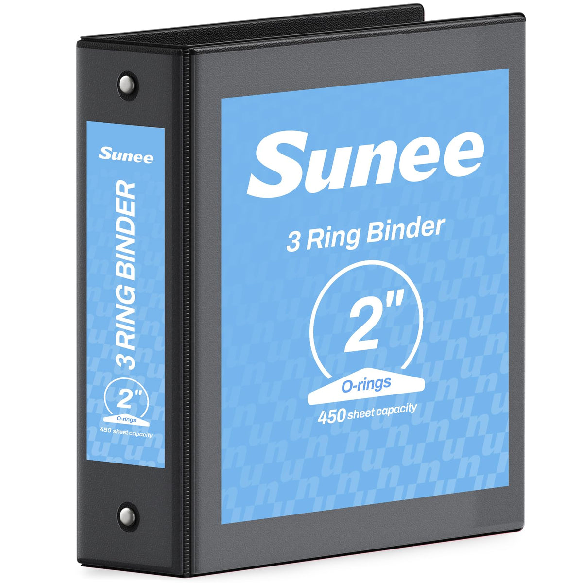 SUNEE 3 Ring Binder 1/2 Inch 1 Pack, Clear View Binder Three Ring PVC-Free (Fit 8.5x11 Inches) for School or Office Supplies, Black