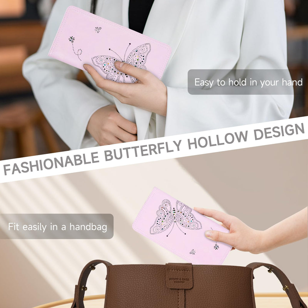 KITEVIUN RFID Wallet Women Ultra Slim Thin Womens Wallet Compact Clutch Long Ladies Wallet for Women WHITE