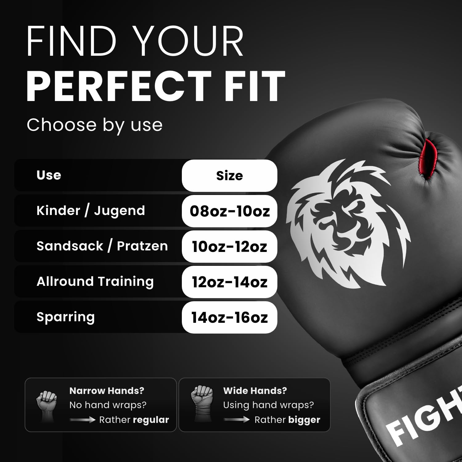 FIGHTR® Boxing Gloves - Maximum Protection & Stability | Boxing Gloves for Boxing, MMA, Muay Thai & Kickboxing | Sizes 8-16 oz