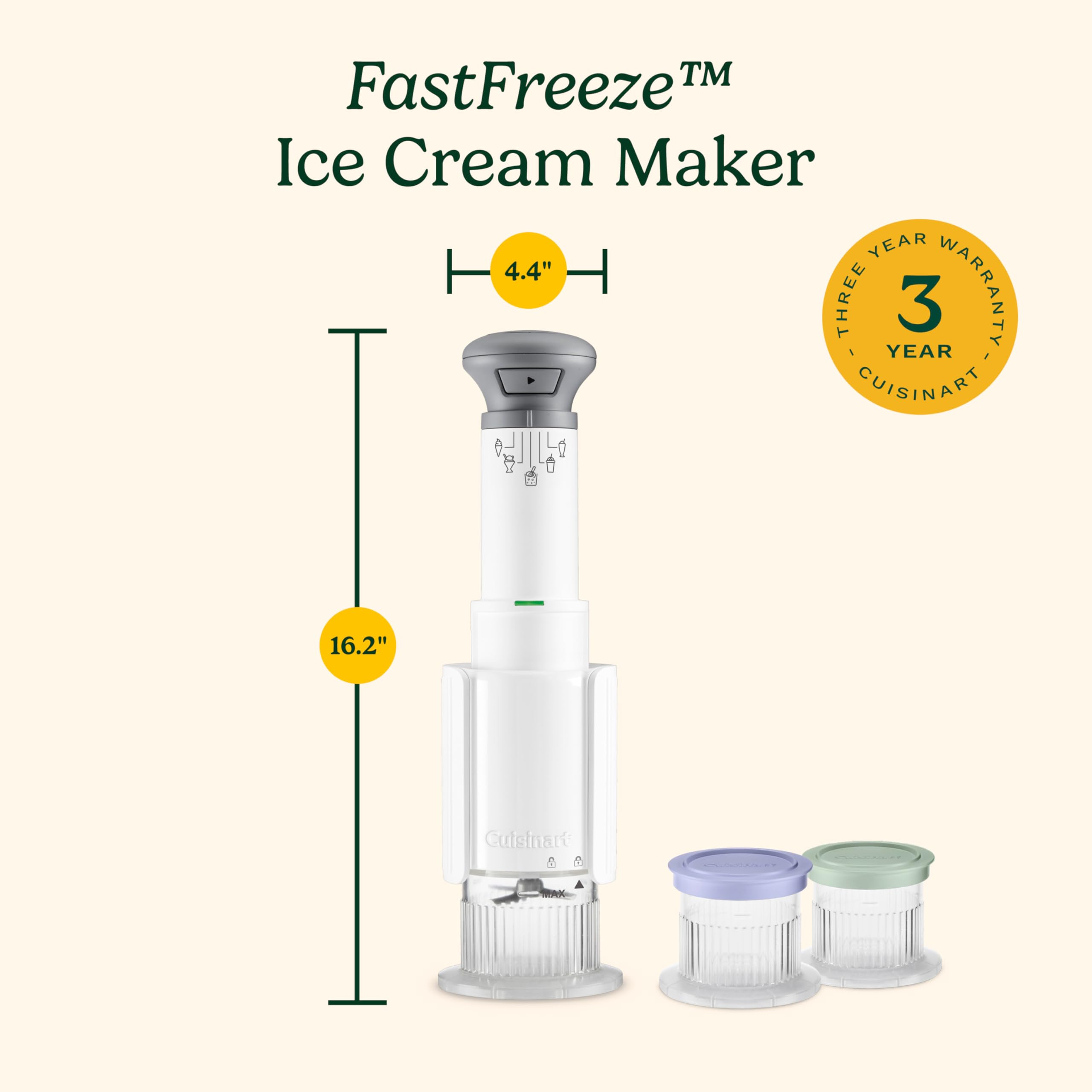 Cuisinart Ice Cream Maker Machine, 2-Quart Stainless Steel Frozen Yogurt, Gelato, Sorbet, Ready in 20 Minutes, LCD Screen and Timer (ICE-70C)