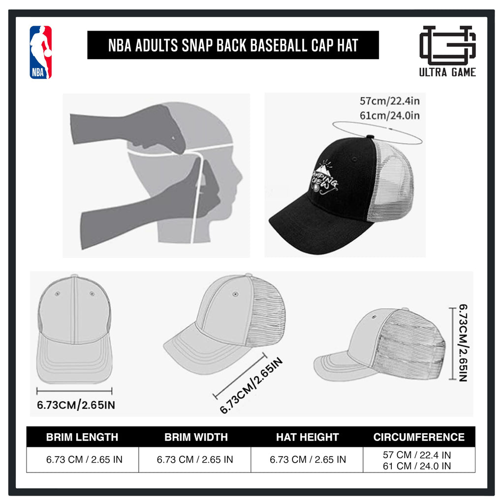 Ultra Game Men’s NBA Official Twill Snap Back Ultimate Baseball Cap Hat