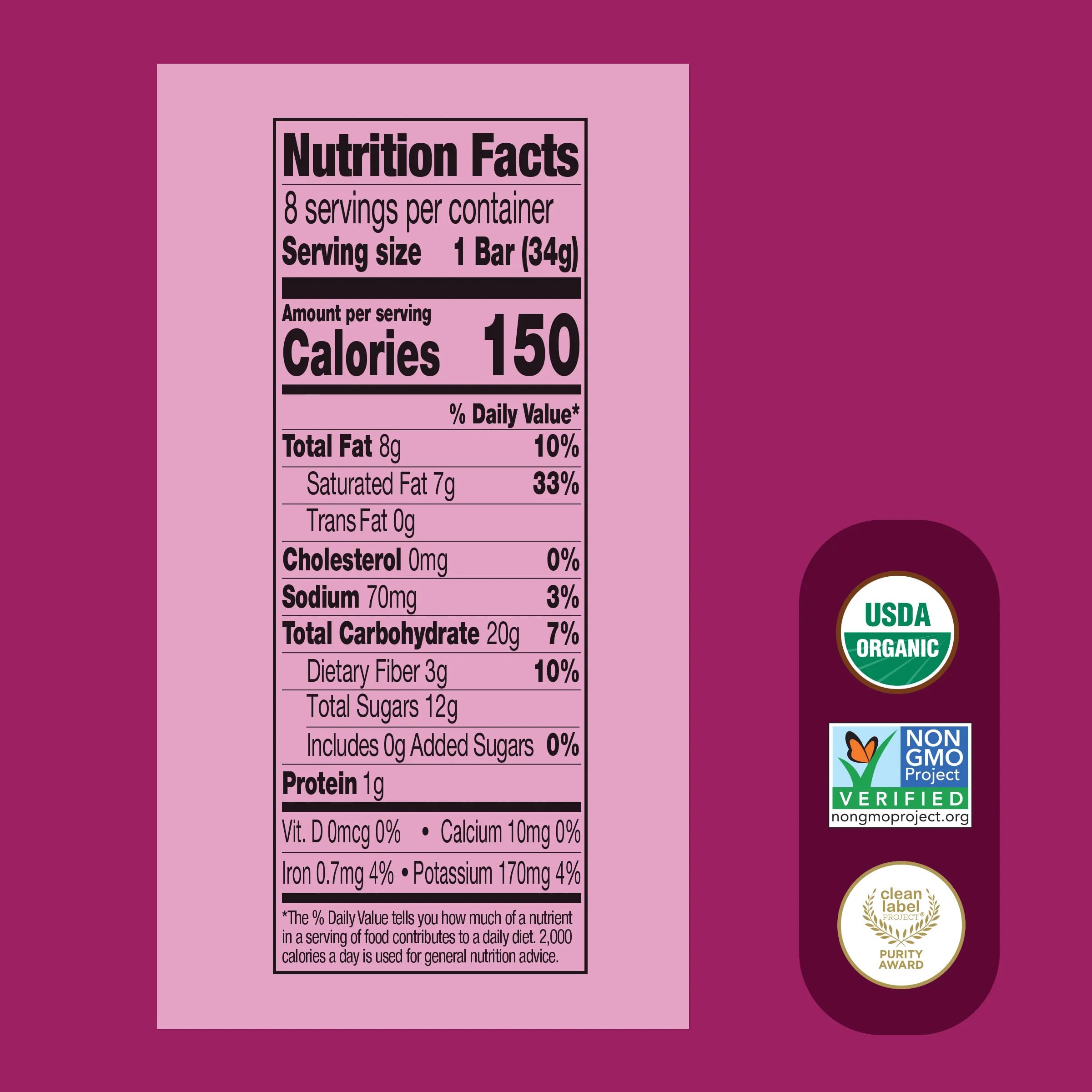 Once Upon A Farm Soft-Baked Bars, Apple & Oat, Kosher, USDA Certified Organic, Non-GMO, 4 Count, 4.8 Ounce (Pack of 8)