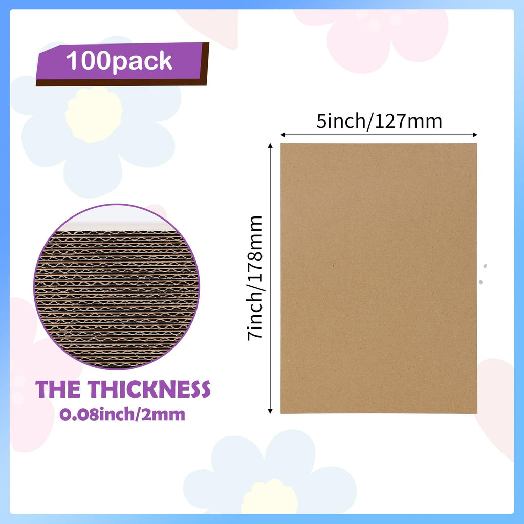RLAVBL 200 Pack 3.5x4.5 White Corrugated Cardboard Sheets, Flat Cardboard Inserts for Shipping, Mailing, Packing, DIY Crafts