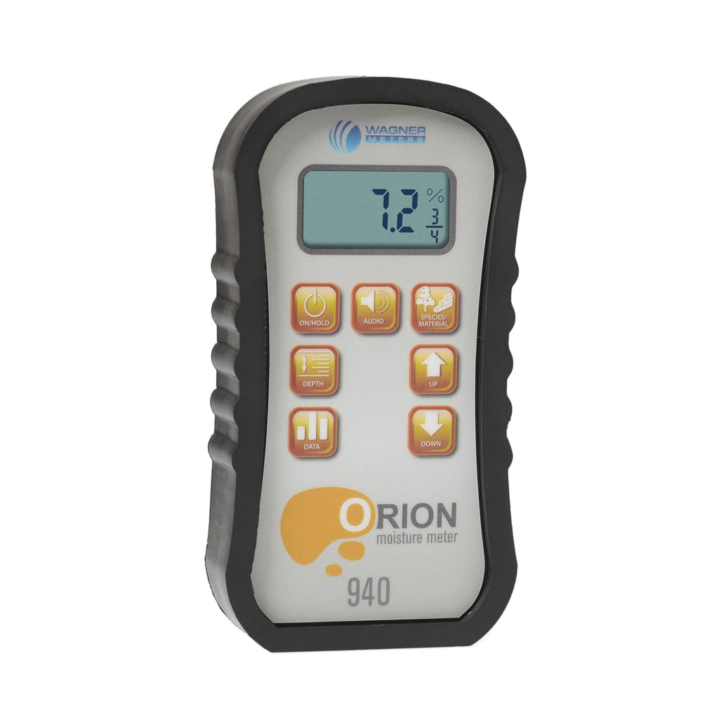 Orion® 910 Pinless Wood Moisture Meter Kit by Wagner Meters | Accurate, Non-Damaging, Deep Depth Lumber Moisture Measurement, On-site Calibration (Standard Calibrator)