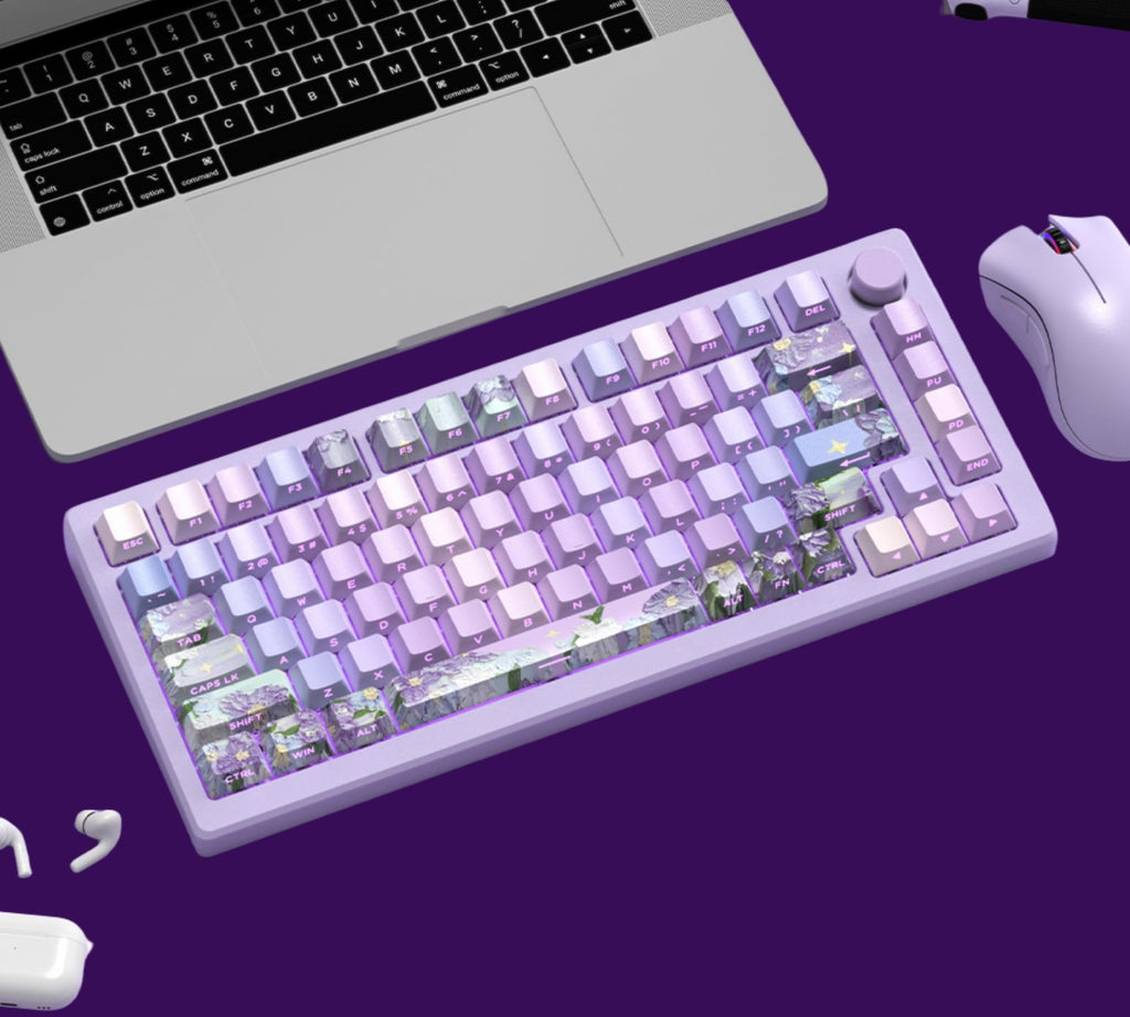 dagaladoo Black Topographic keycaps Double Shot PBT keycaps Shine Through Keyboard Keys Side Printed Key caps Cherry Profile Custom keycap Set for100%, 75%, 65%, 60% US Layout Mechanical Keyboard