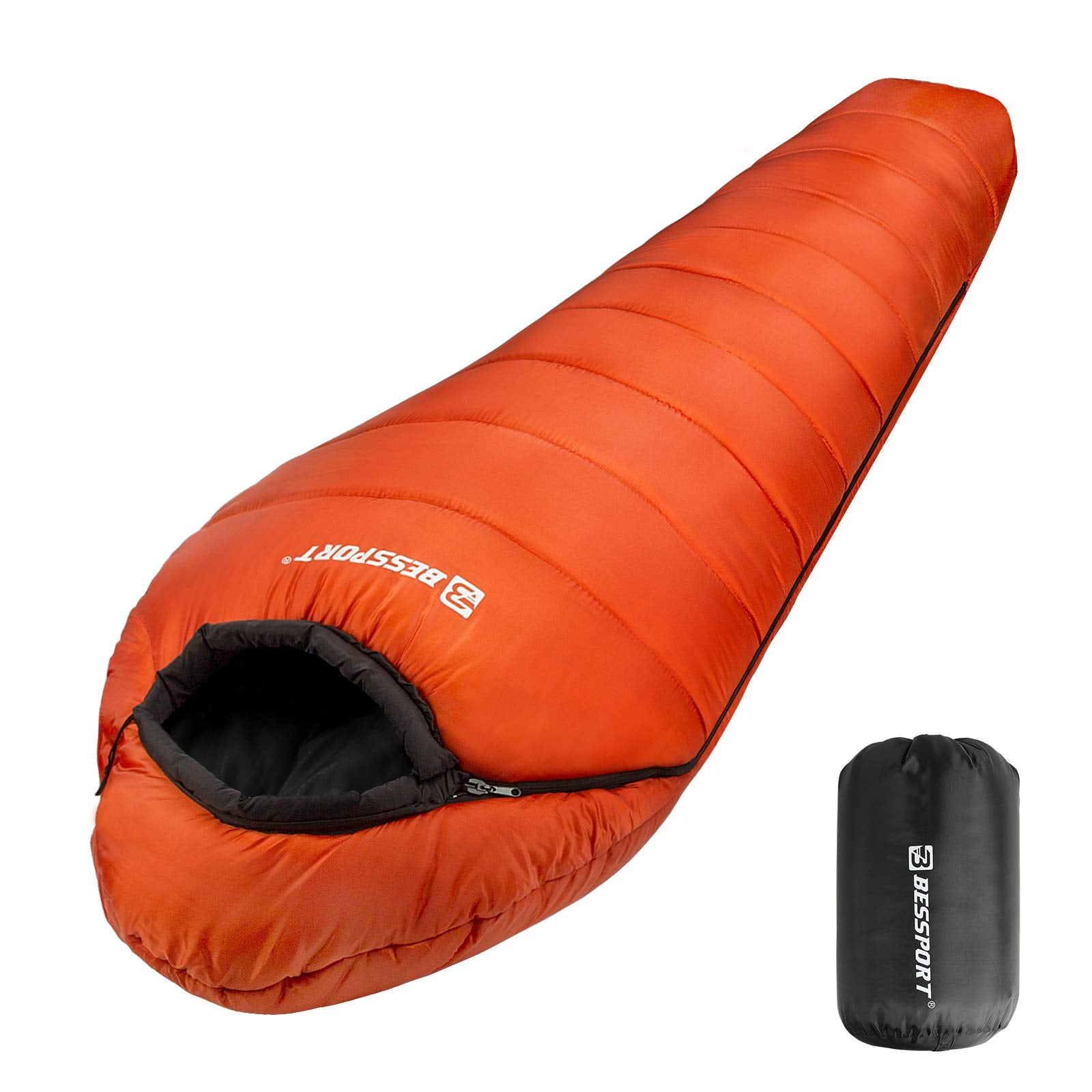 Bessport Mummy Sleeping Bag | 15-45 ℉ Extreme 3-4 Season Sleeping Bag for Adults Cold Weather– Warm and Washable, for Hiking Traveling & Outdoor Activities